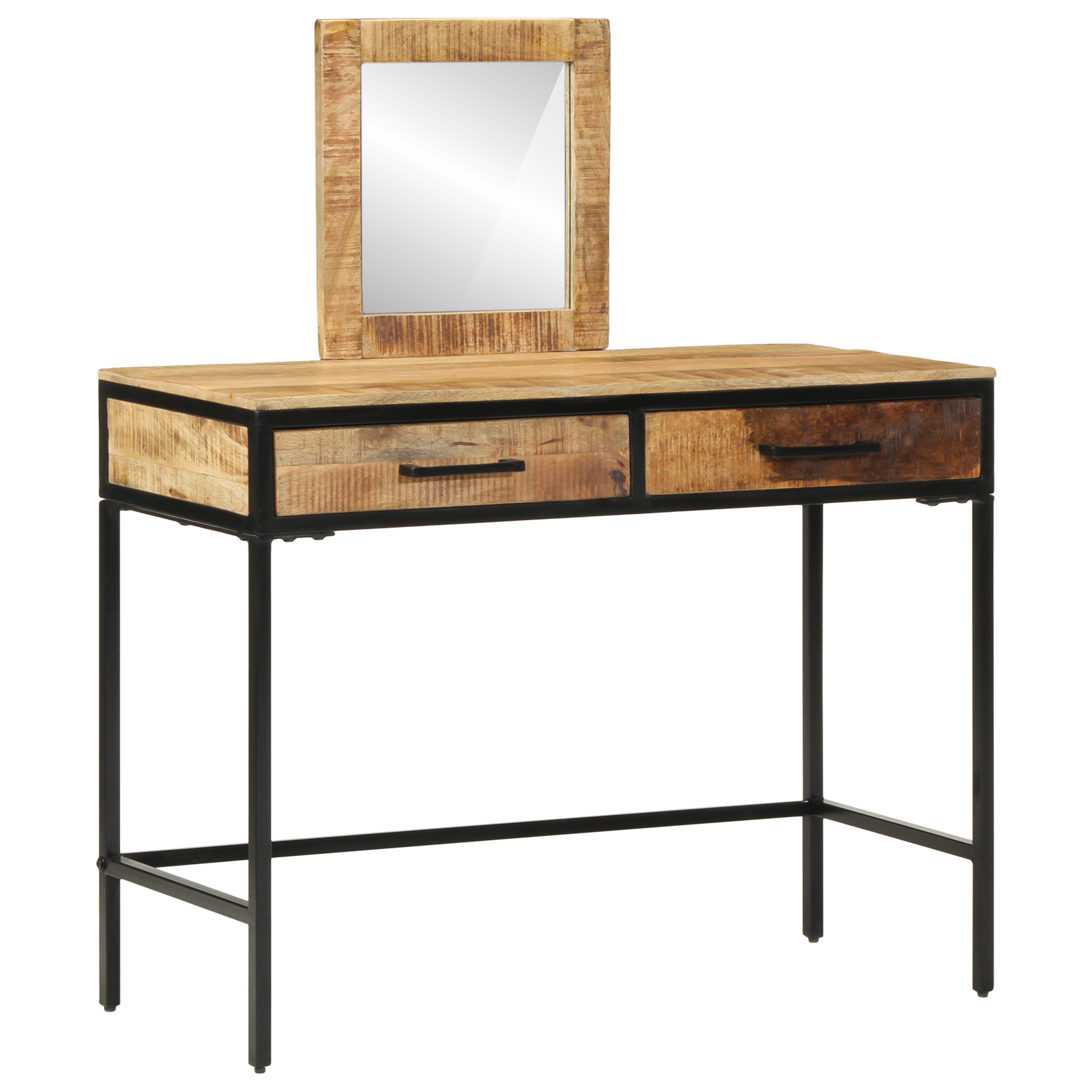 Dressing Table 100x40x75/120 cm Solid Wood Rough Mango - Image 3