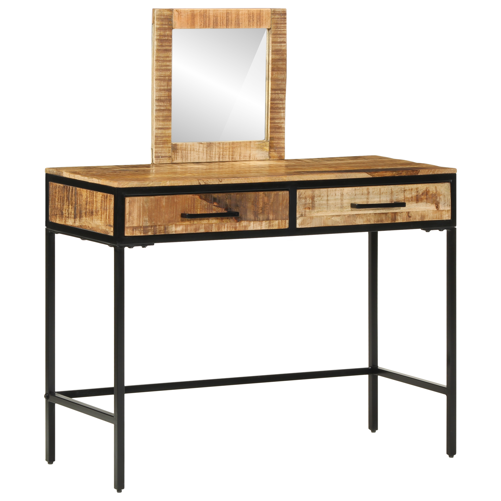 Dressing Table 100x40x75/120 cm Solid Wood Rough Mango - Image 4