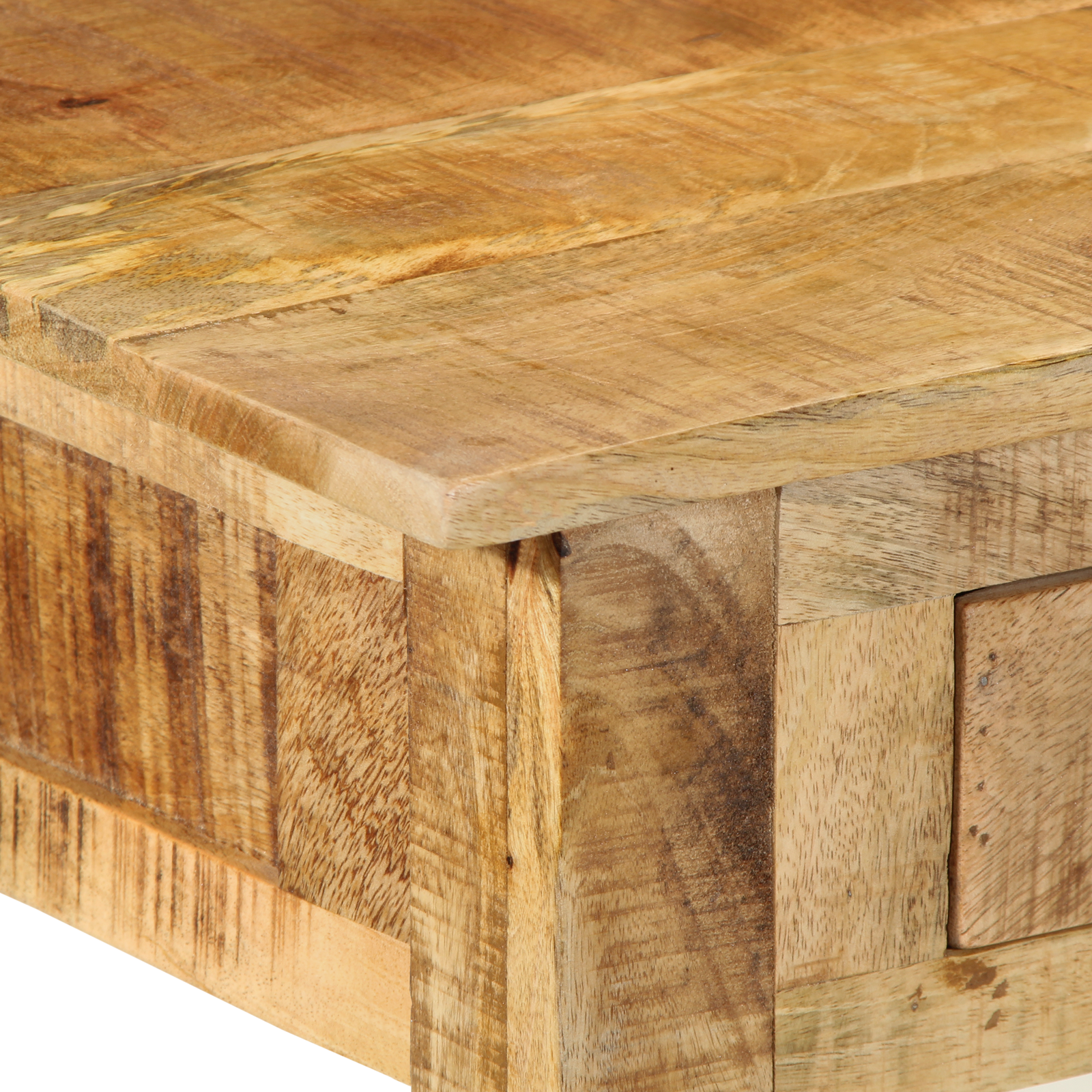 Dressing Table with Mirror Solid Wood Rough Mango - Image 8