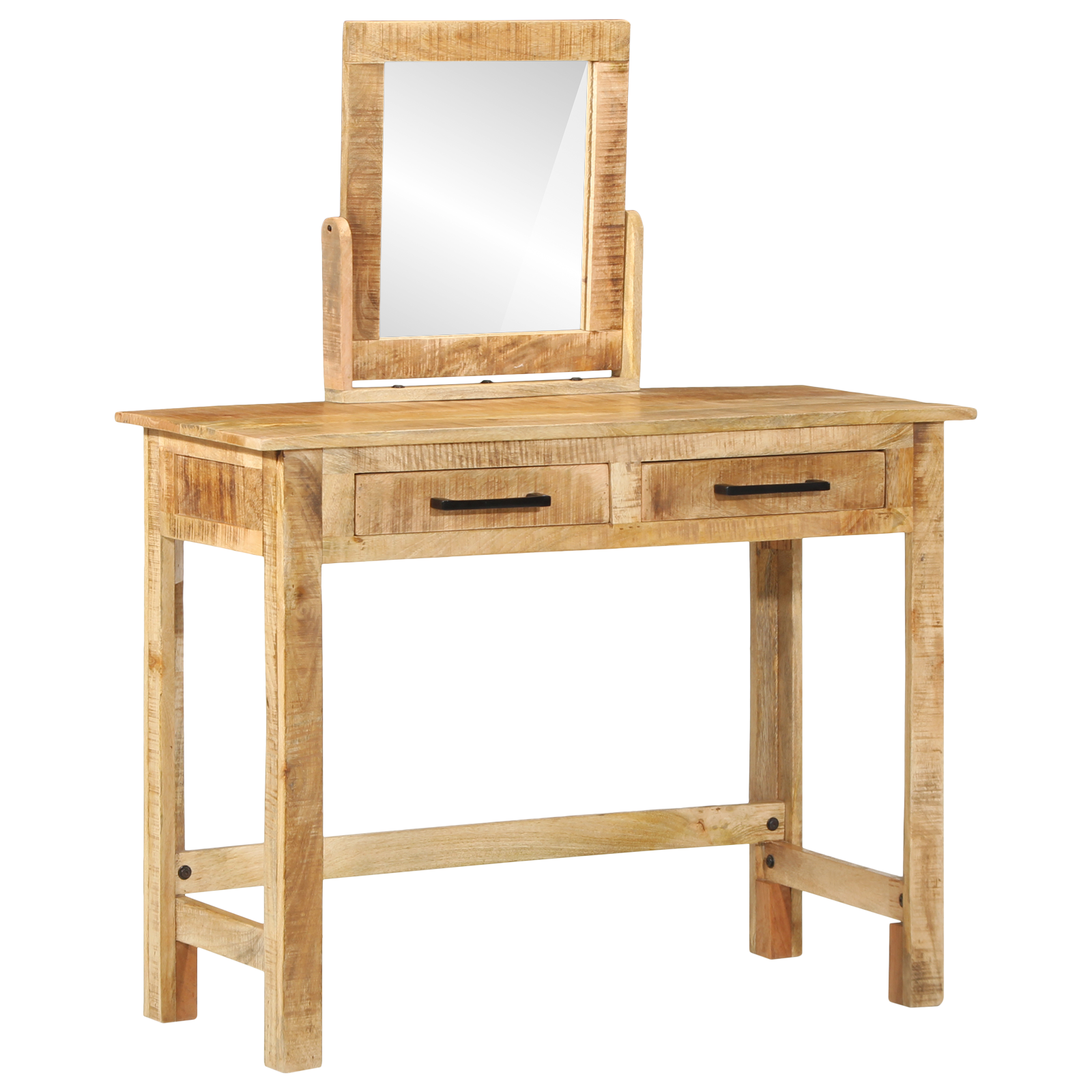 Kaptafel met Spiegel Massief Hout Ruw Mangohout