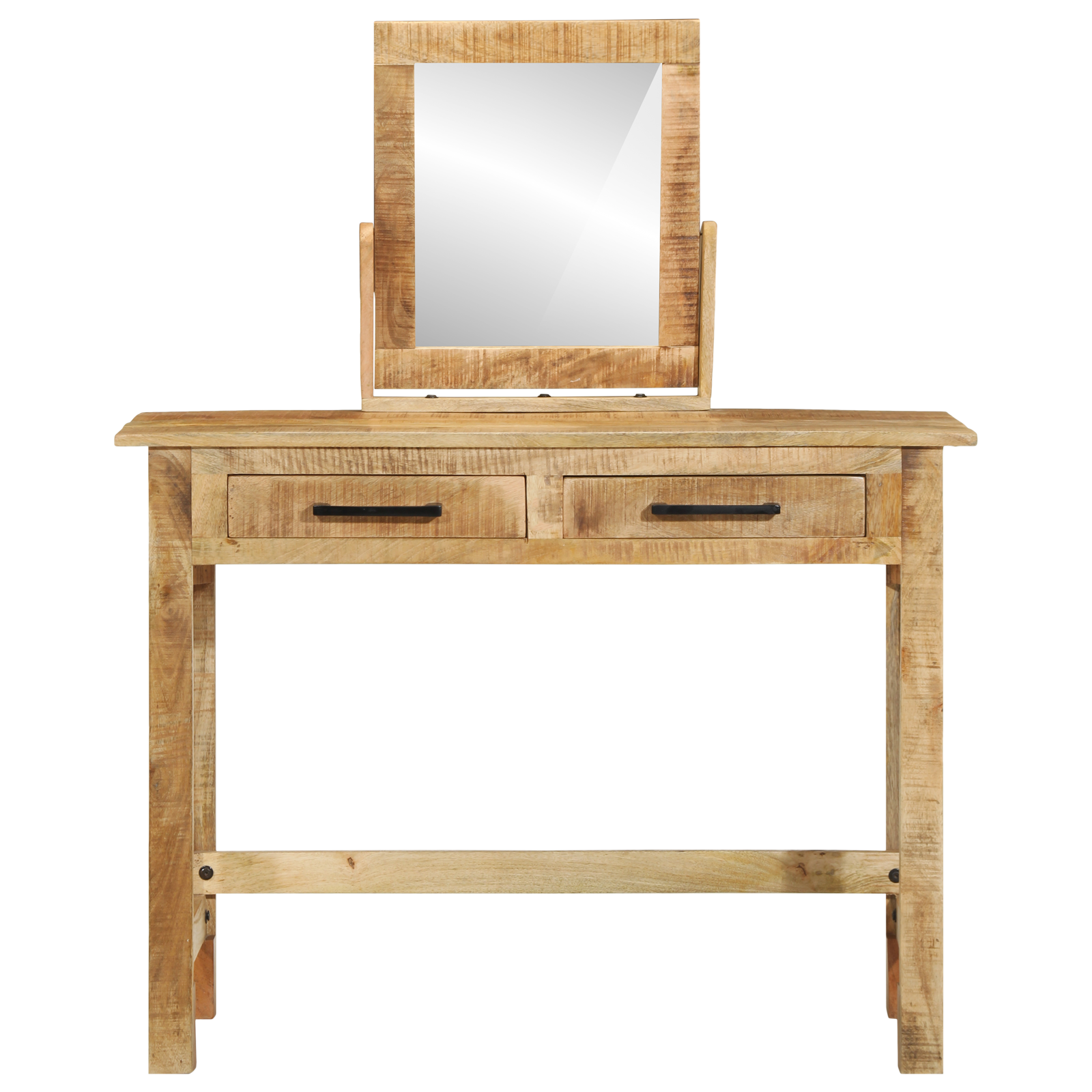 Dressing Table with Mirror Solid Wood Rough Mango - Image 5