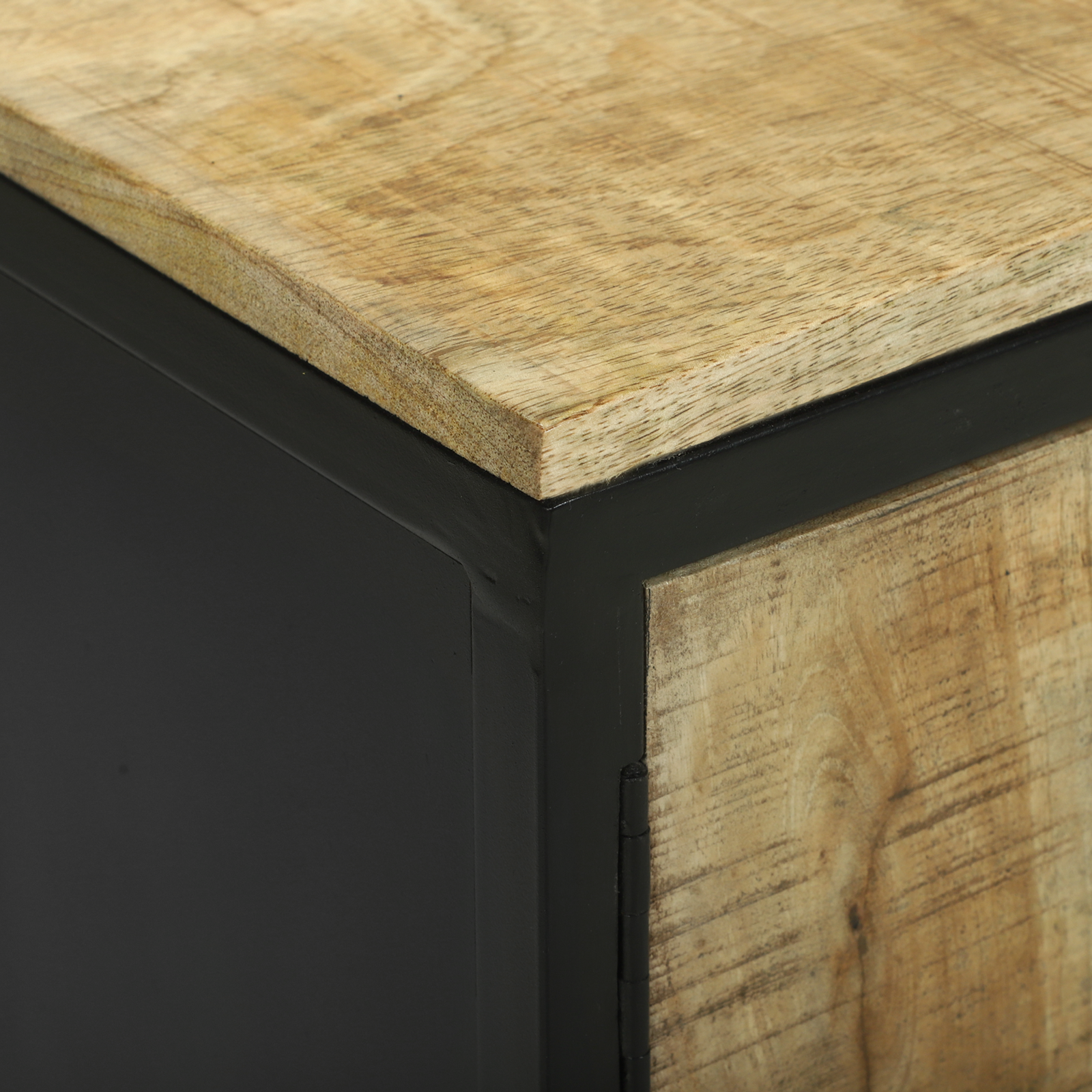 Komoda 100x35x70 cm Kieta mediena, šiurkšti mango - Image 9