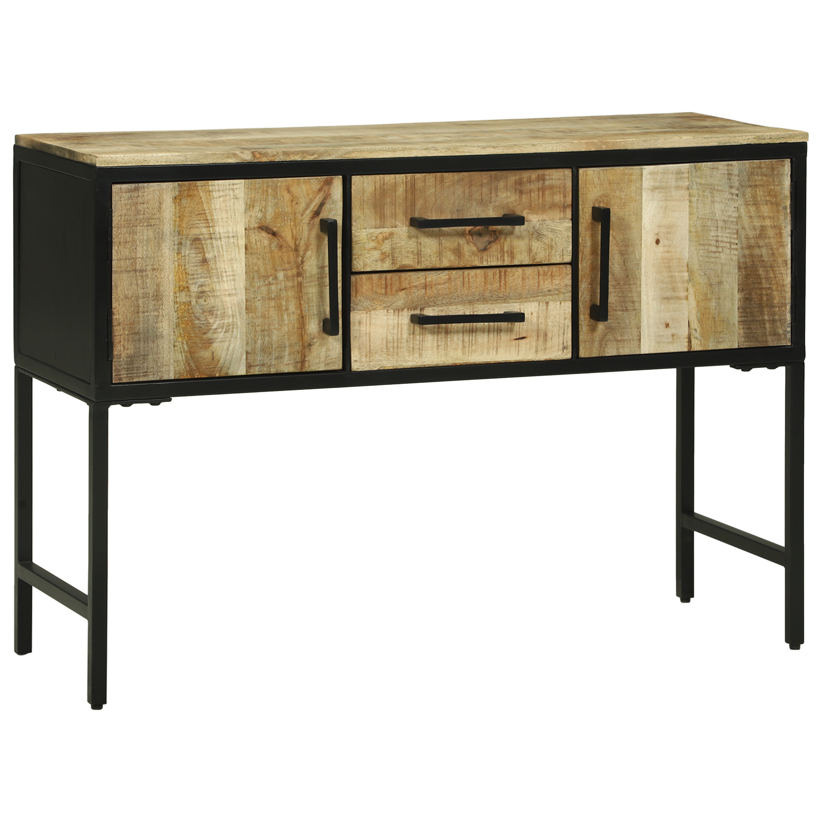 Komoda 100x35x70 cm Kieta mediena, šiurkšti mango - Image 2
