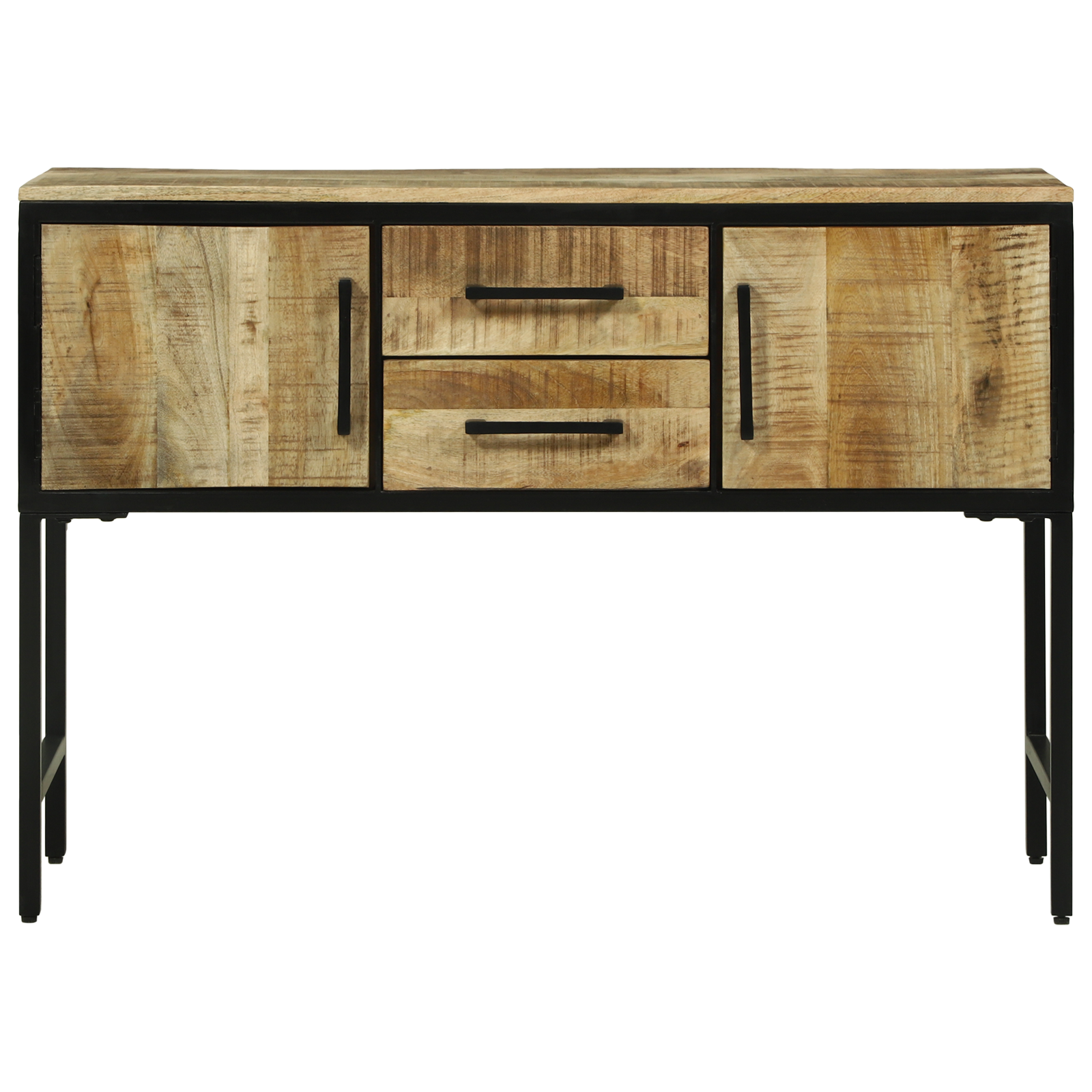 Komoda 100x35x70 cm Kieta mediena, šiurkšti mango - Image 4