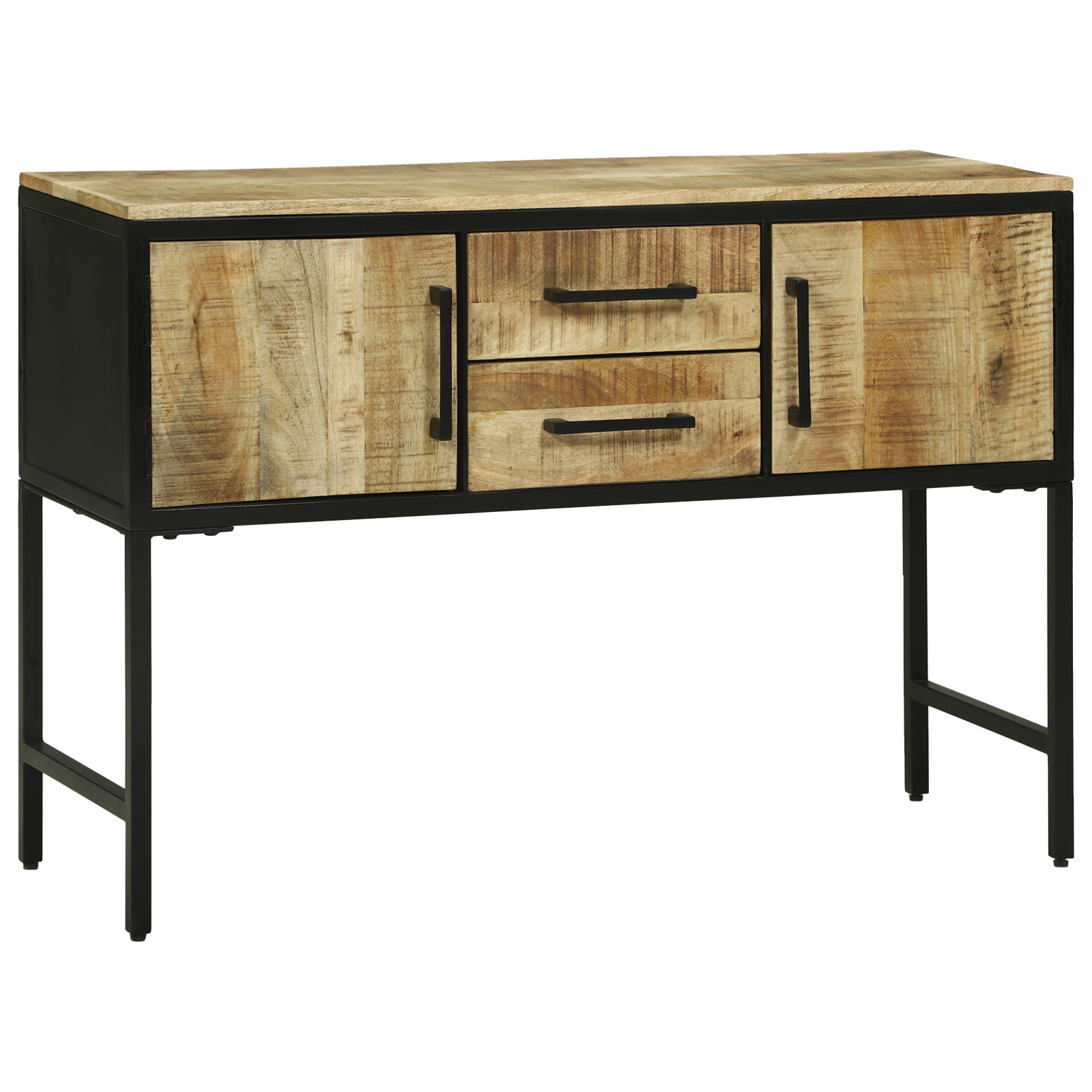 Komoda 100x35x70 cm Kieta mediena, šiurkšti mango - Image 8