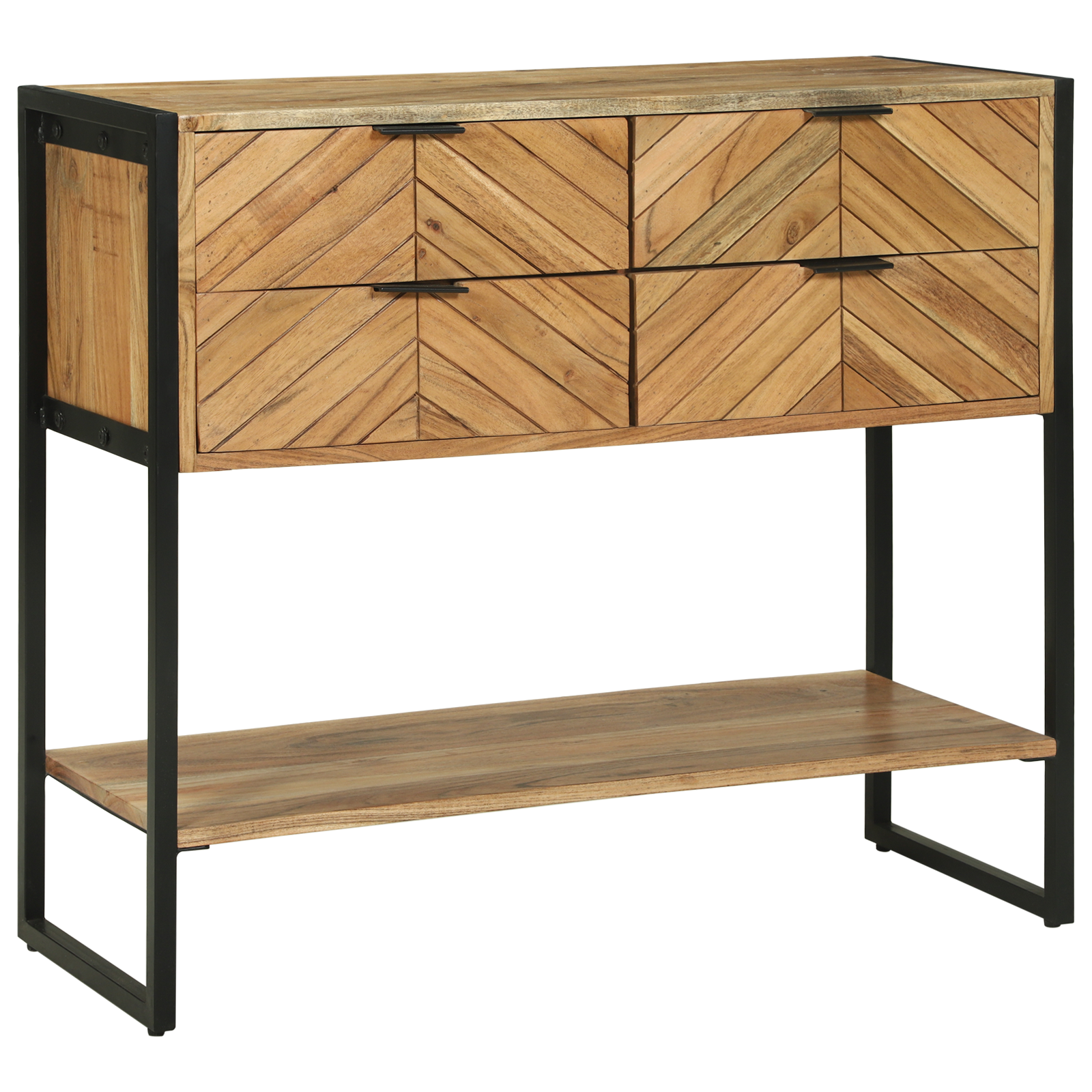 Konsolės stalas 90x35x80 cm Kieta mediena Akacijos - Image 2