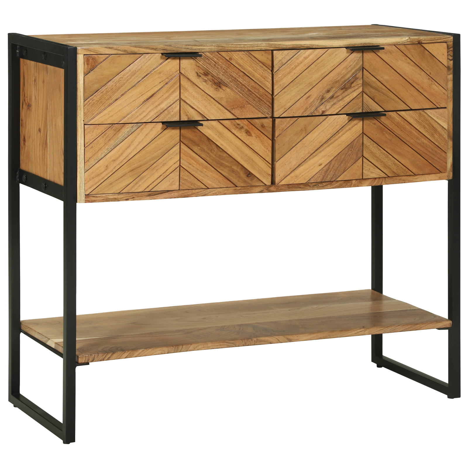 Konsolės stalas 90x35x80 cm Kieta mediena Akacijos - Image 3