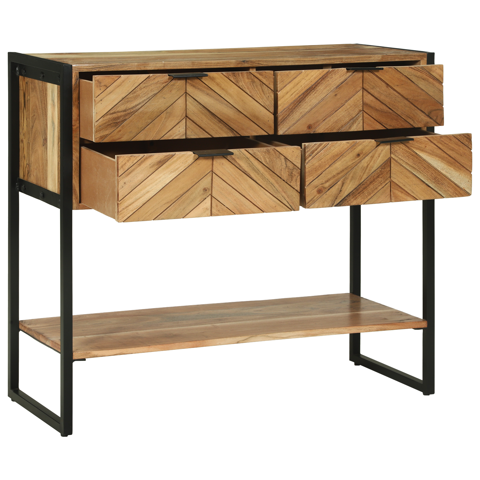 Konsolės stalas 90x35x80 cm Kieta mediena Akacijos - Image 4