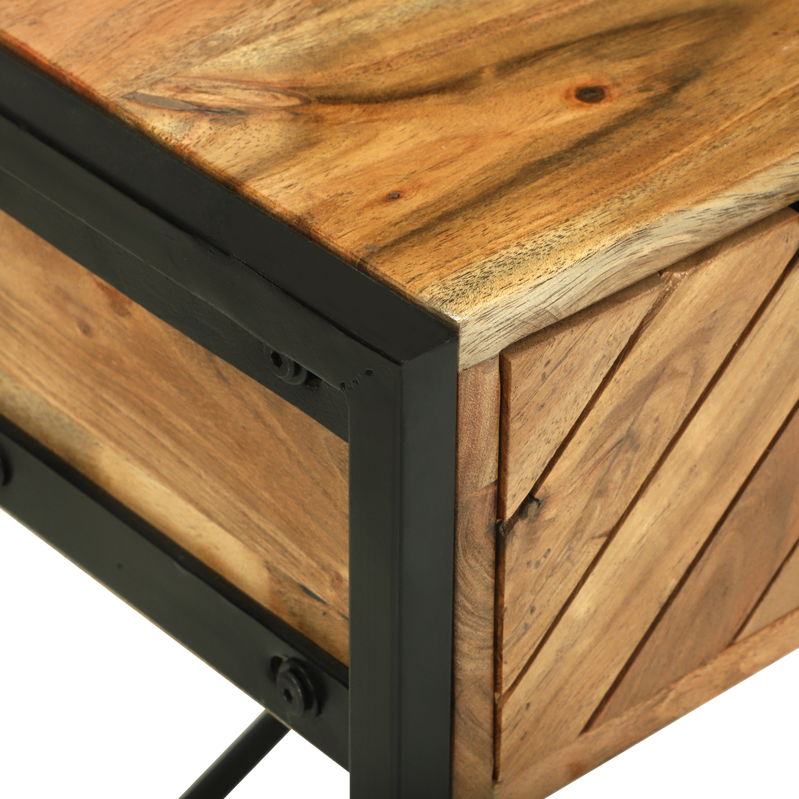 Dressing Table with Mirror 100x40x120 cm Solid Wood Acacia - Image 8