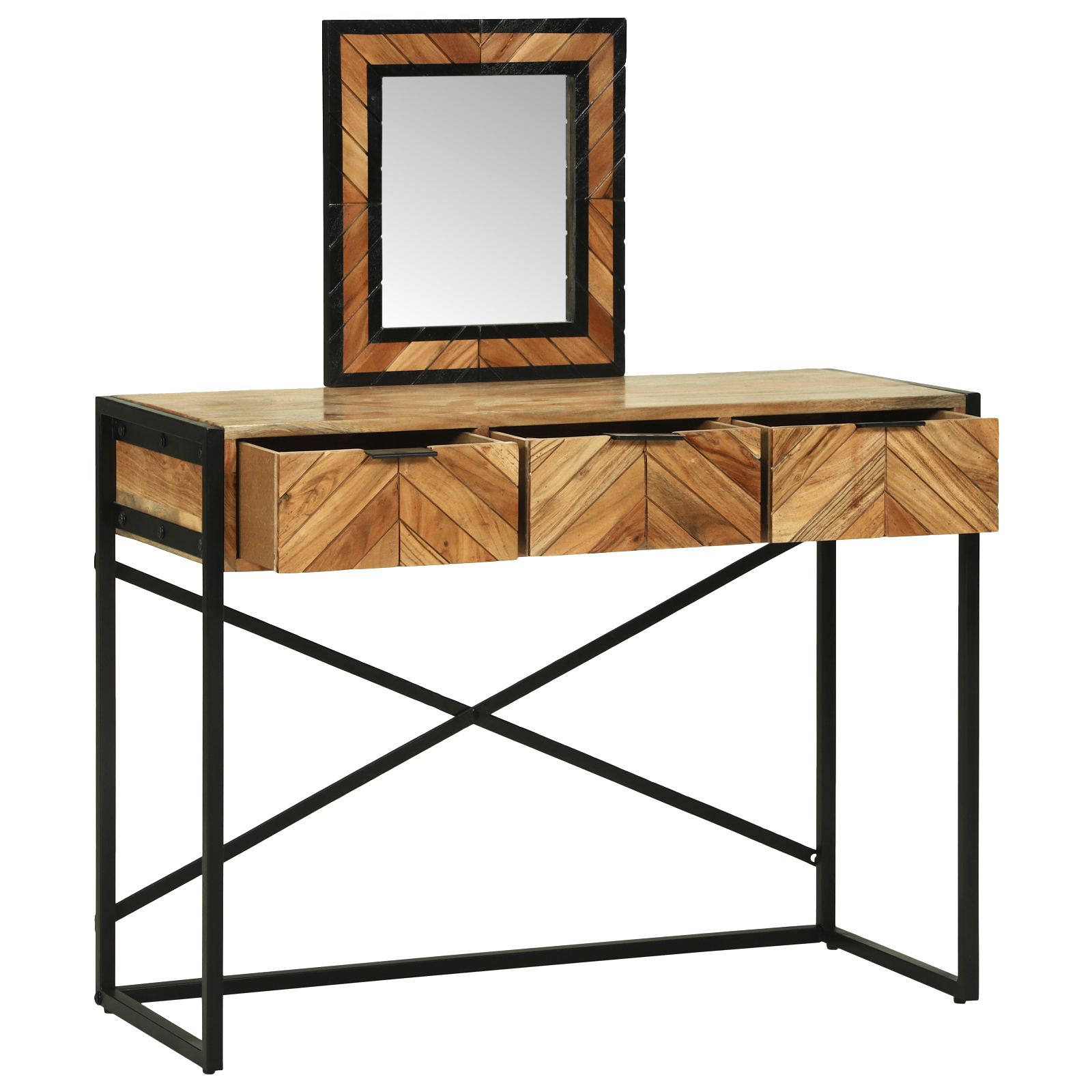 Dressing Table with Mirror 100x40x120 cm Solid Wood Acacia - Image 4