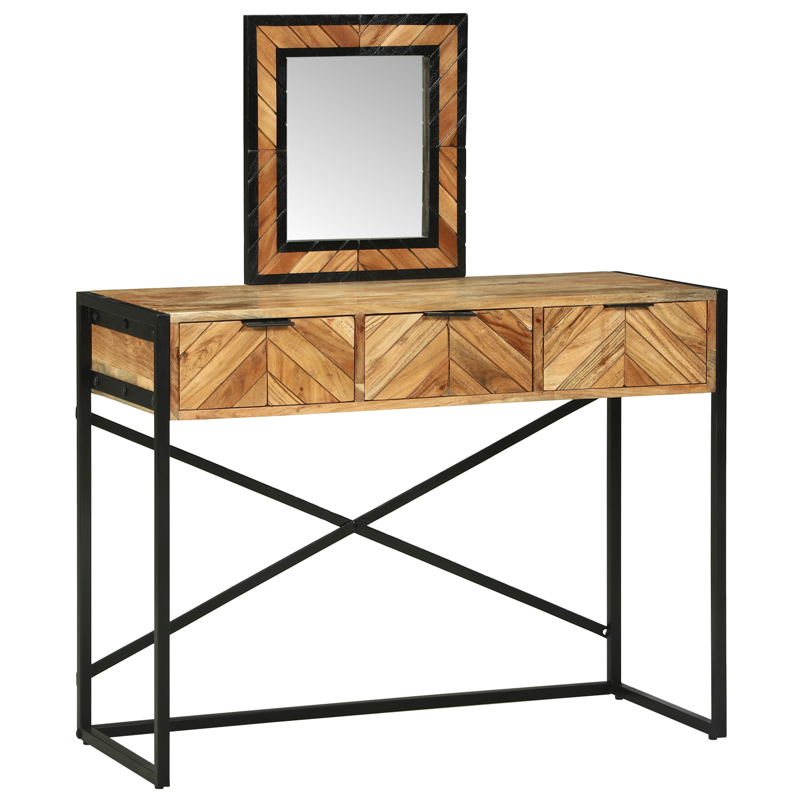 Dressing Table with Mirror 100x40x120 cm Solid Wood Acacia