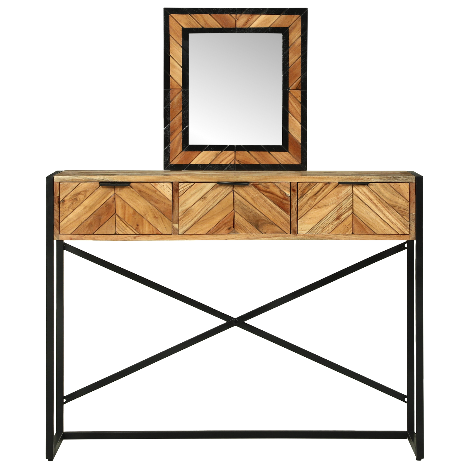 Dressing Table with Mirror 100x40x120 cm Solid Wood Acacia - Image 5