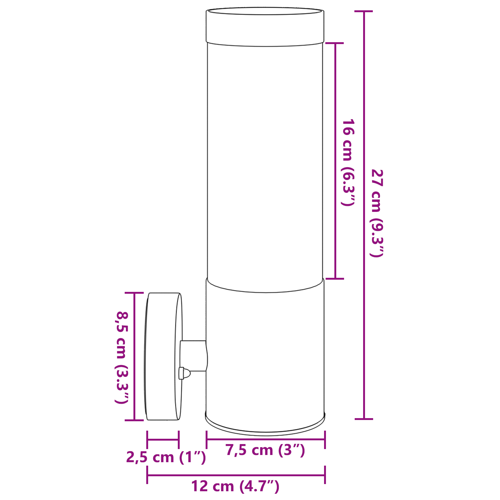 Outdoor Wall Lights 2 pcs Silver Stainless Steel IP44 - Image 11