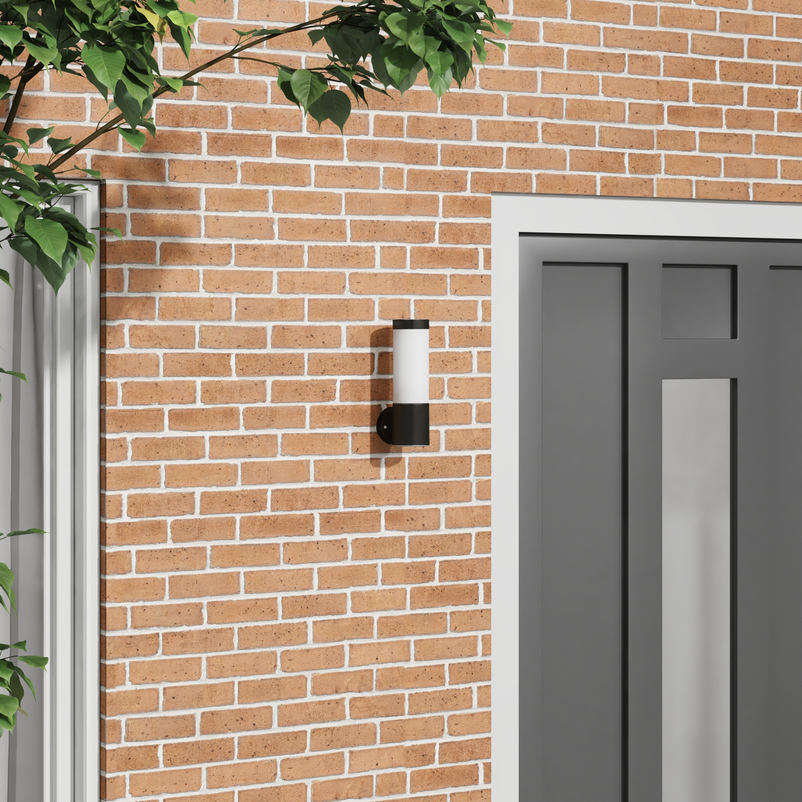 Outdoor Wall Light Black Stainless Steel IP44