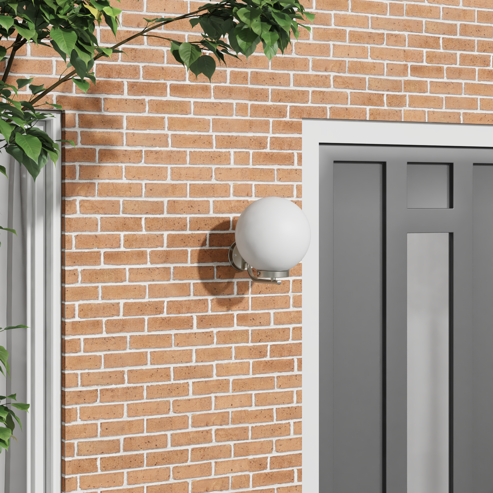 Buitenwandlamp IP44 roestvrijstaal zilverkleurig