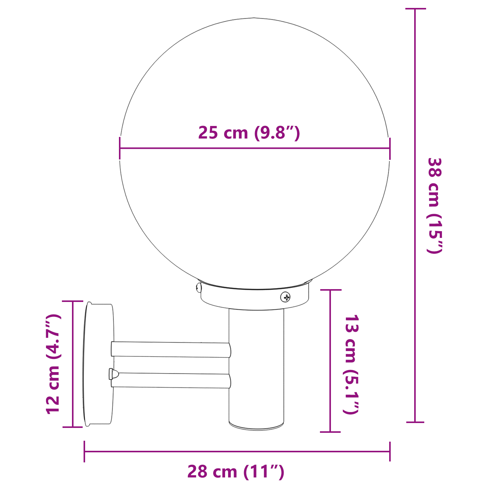 Outdoor Wall Lights 2 pcs Black Stainless Steel IP44 - Image 11