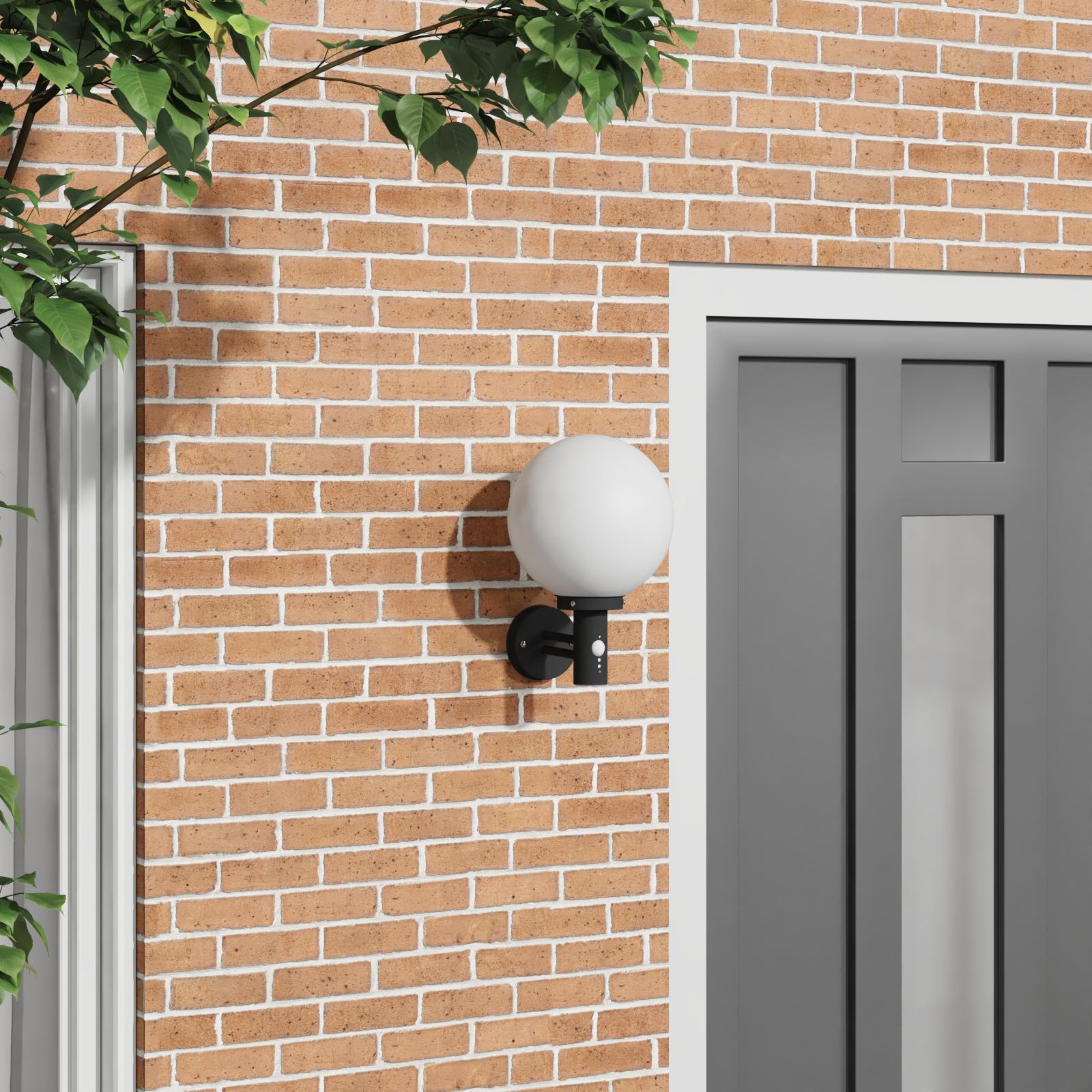 Buiten Wandlamp met Sensor Zwart RVS IP44
