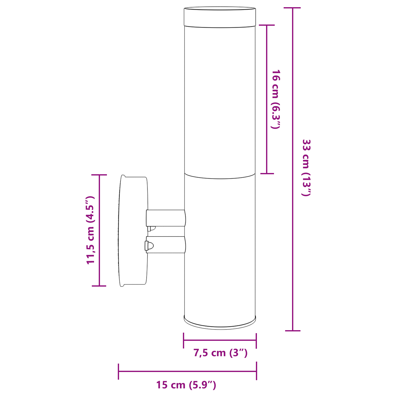 Outdoor Wall Light Black Stainless Steel IP44 - Image 10