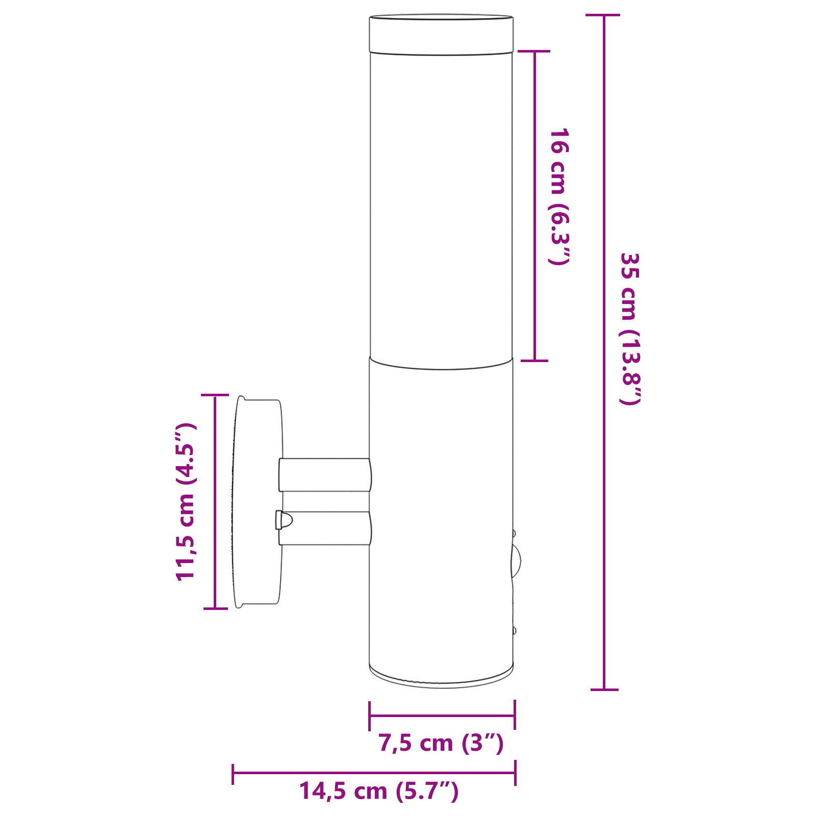 Outdoor Wall Light with Sensor Black Stainless Steel IP44 - Image 11
