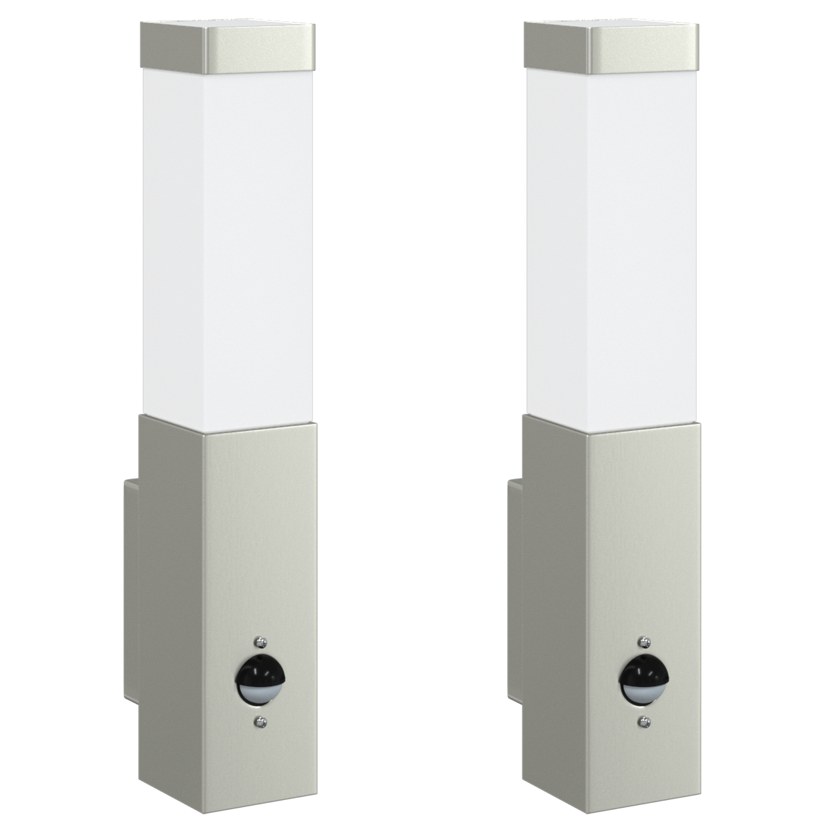 Outdoor Wall Lights with Sensor 2 pcs Silver Stainless Steel IP44 - Image 2