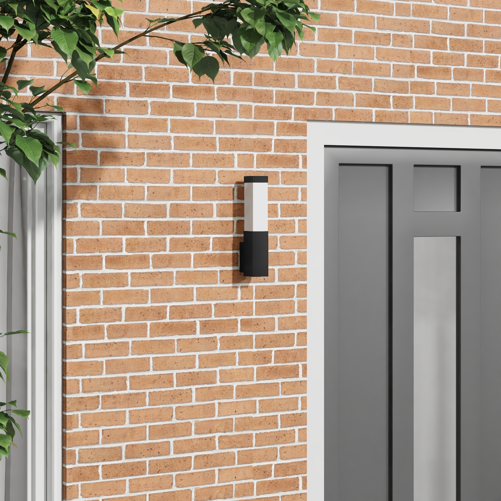 Buiten Wandlamp Zwart Roestvrij staal IP44