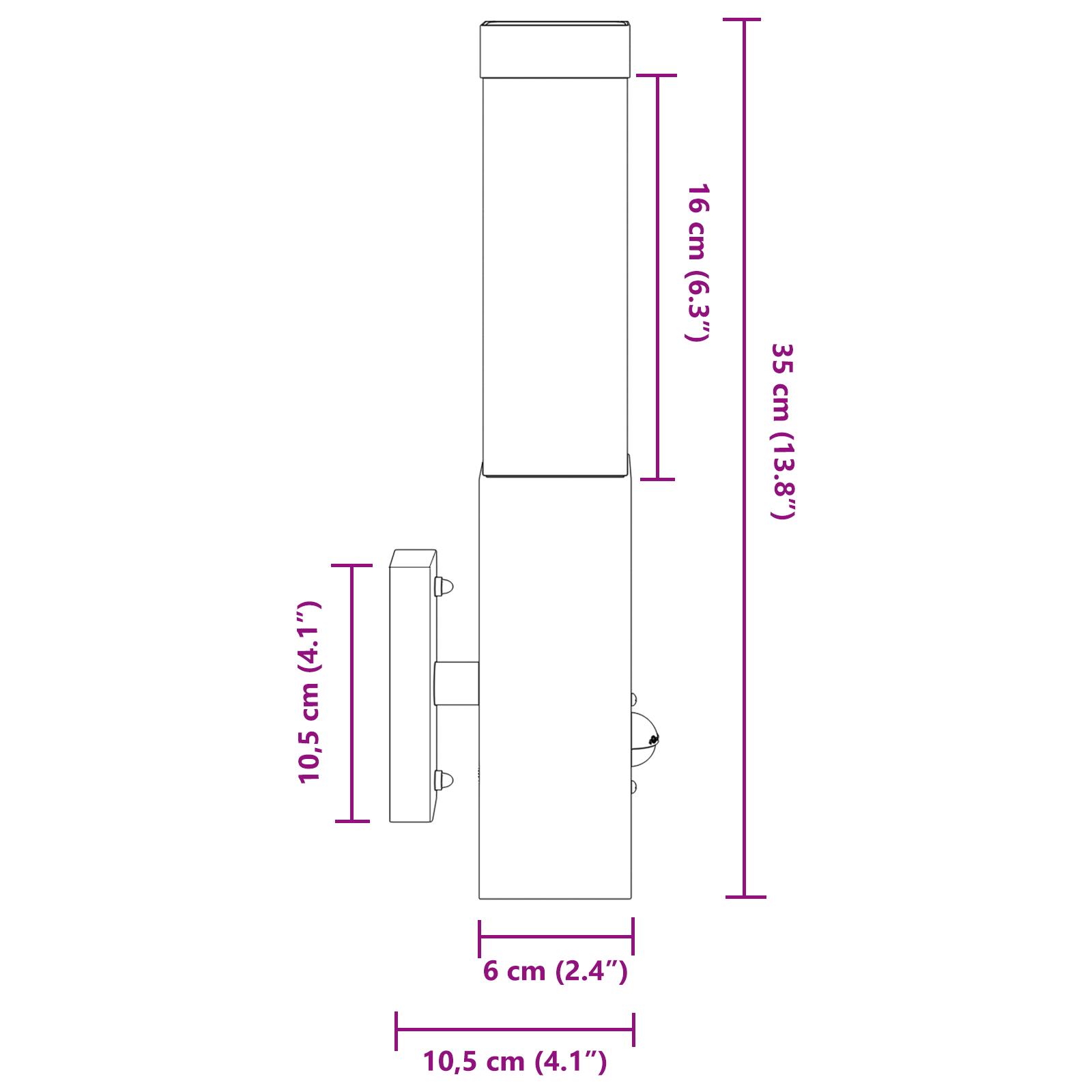 Outdoor Wall Lights with Sensor 2 pcs Black Stainless Steel IP44 - Image 11