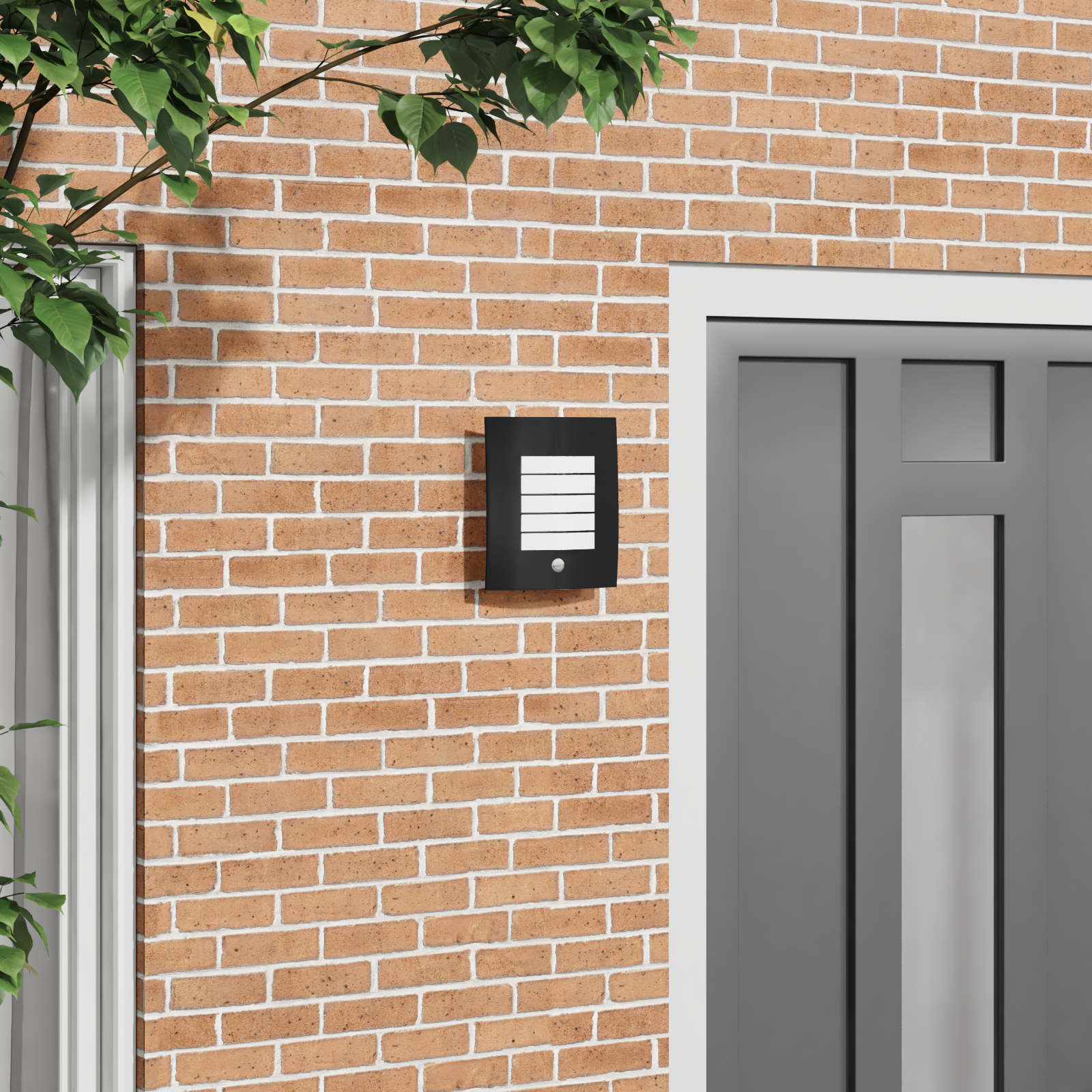 Buiten Wandlamp met Sensor 2 stuks Zwart Roestvrij Staal IP44
