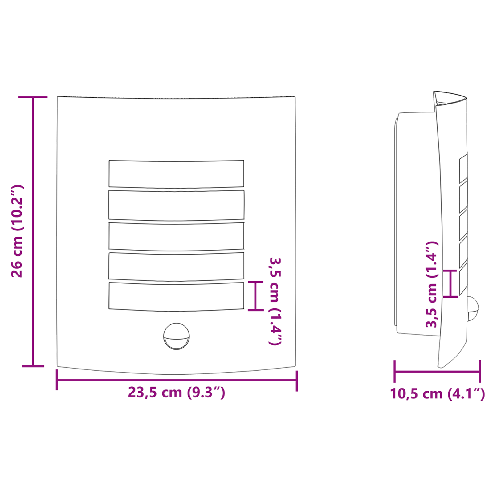 Buiten Wandlamp 2 pcs Zwart 23.5 x 9 x 26 cm