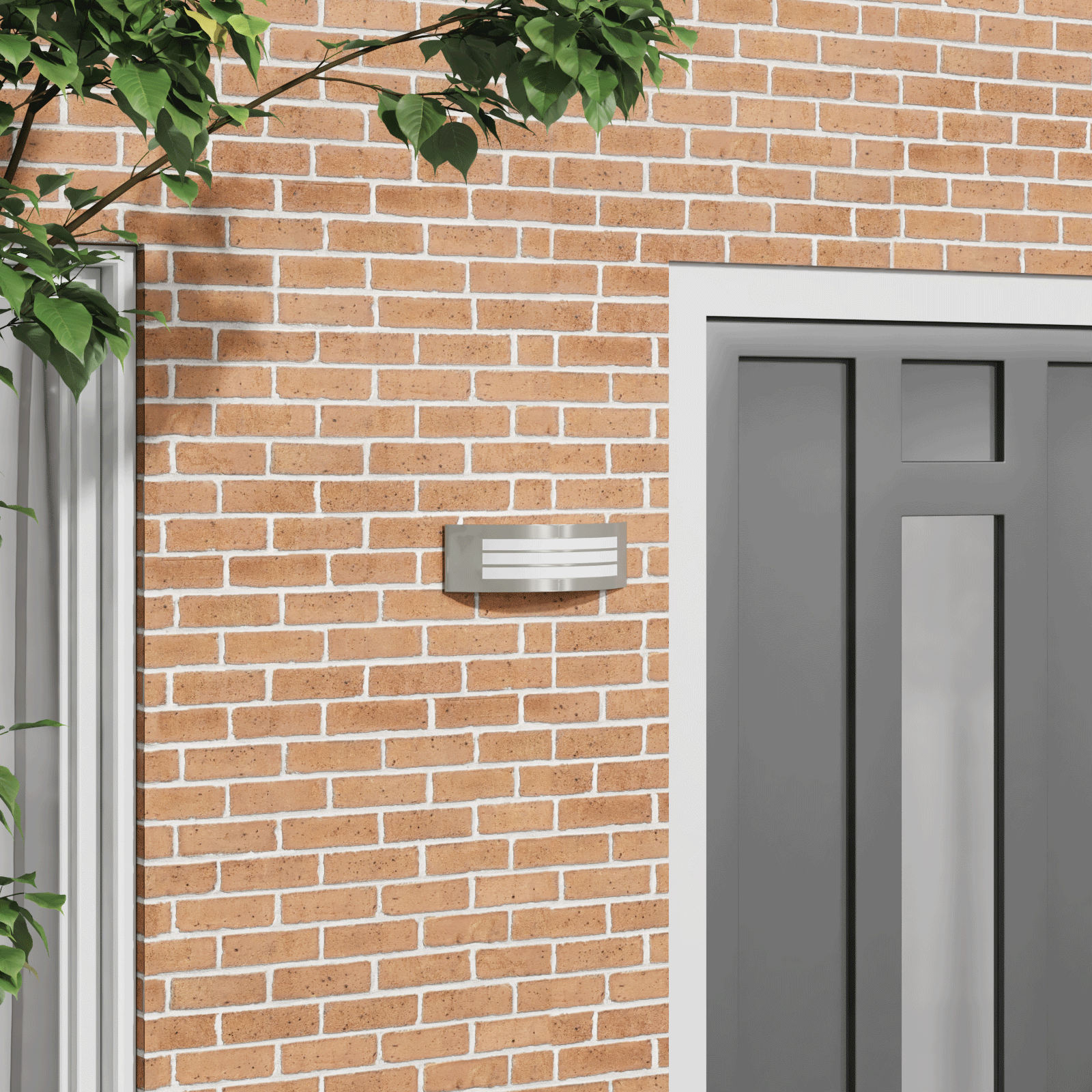 Outdoor Wall Light Silver Stainless Steel IP44