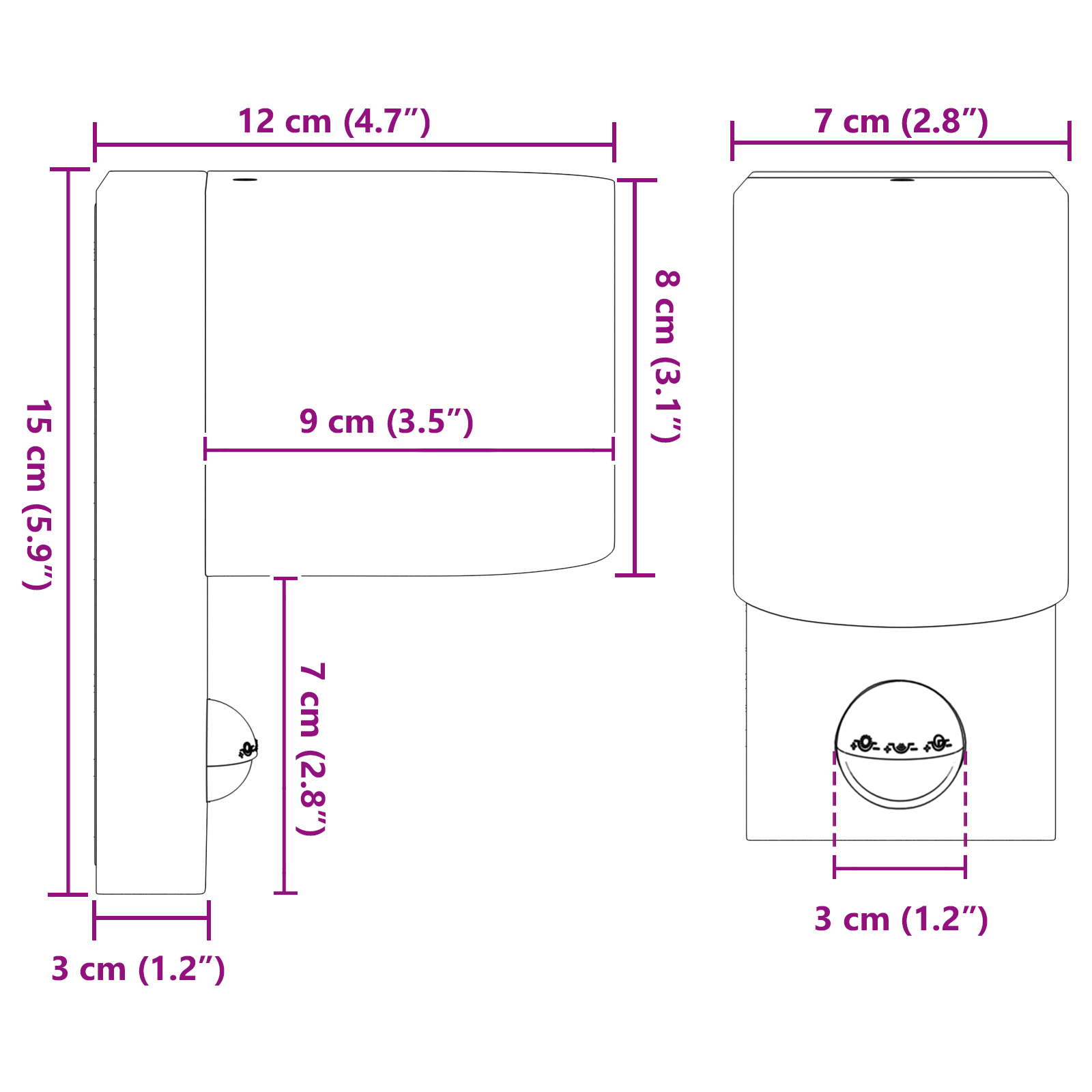 Outdoor Wall Lights with Sensor 2 pcs Black Stainless Steel IP44 - Image 11