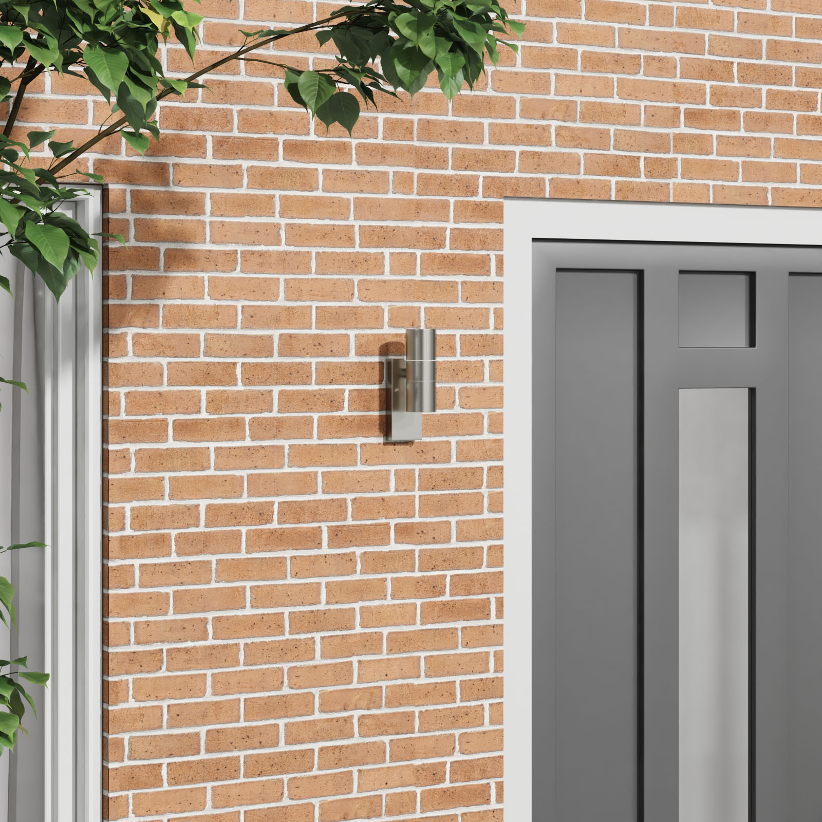Outdoor Wall Light Silver Stainless Steel IP44