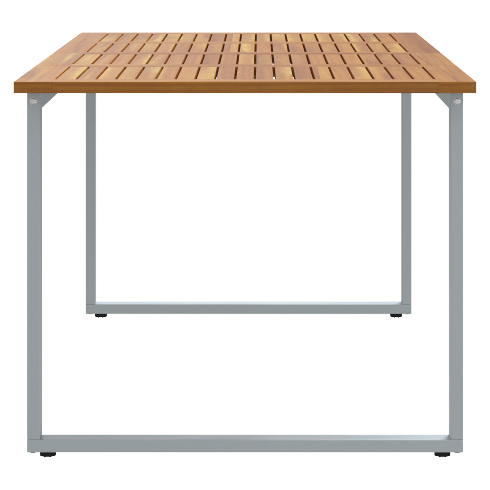 Outdoor Dining Table Grey 180x90x75 cm Steel&Solid Wood Acacia - Image 6