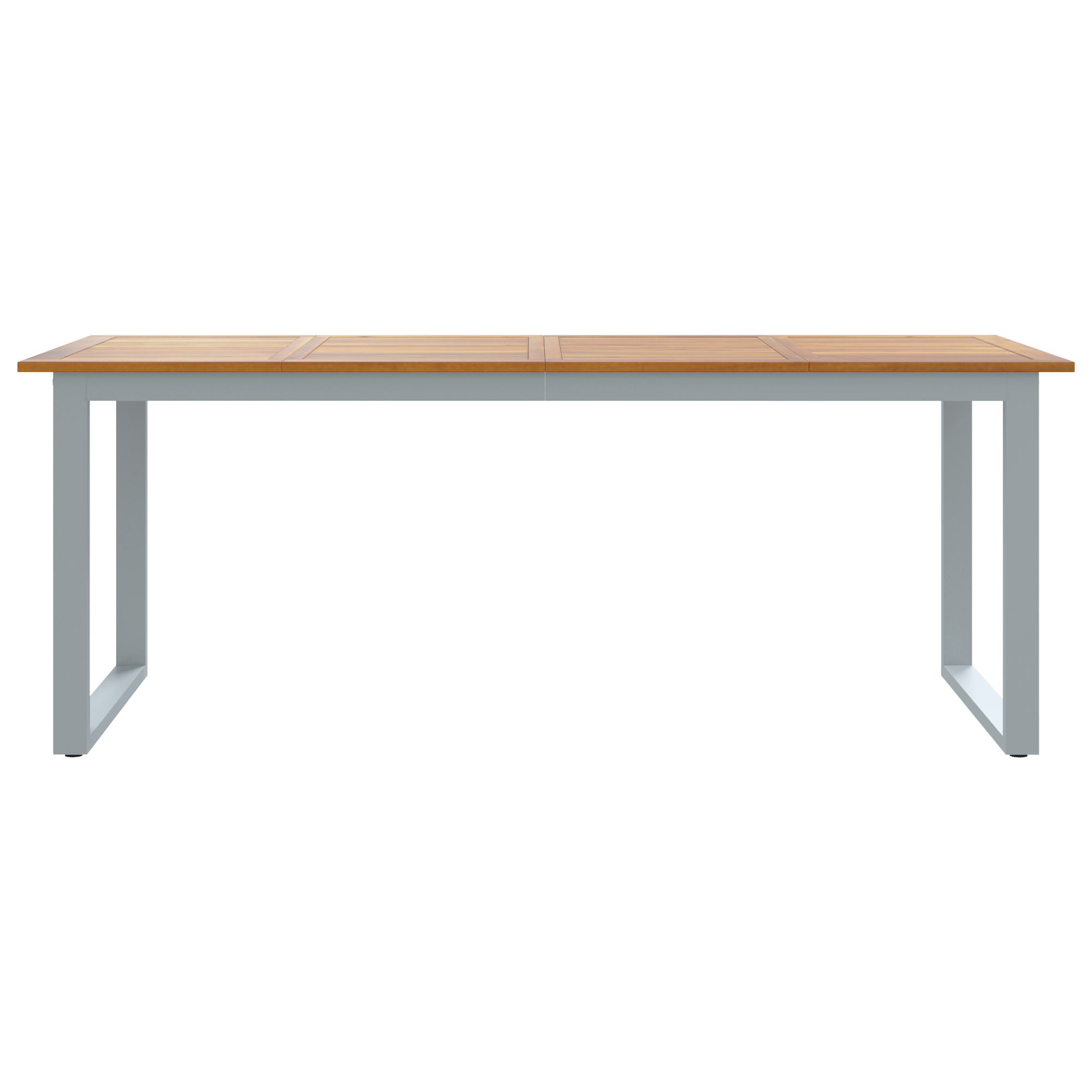 Outdoor Dining Table Grey 200x90x75 cm Steel&Solid Wood Acacia - Image 5