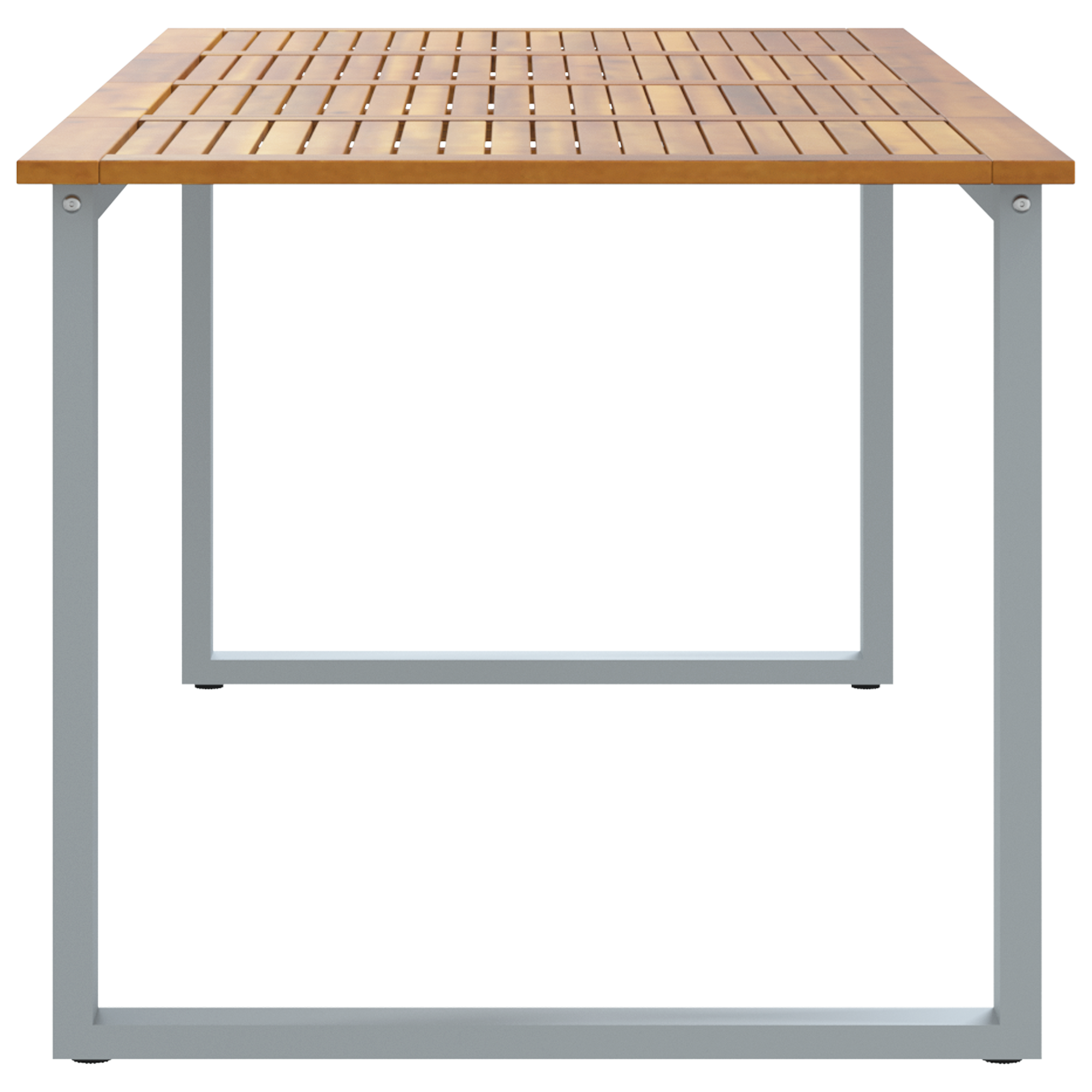 Outdoor Dining Table Grey 200x90x75 cm Steel&Solid Wood Acacia - Image 6