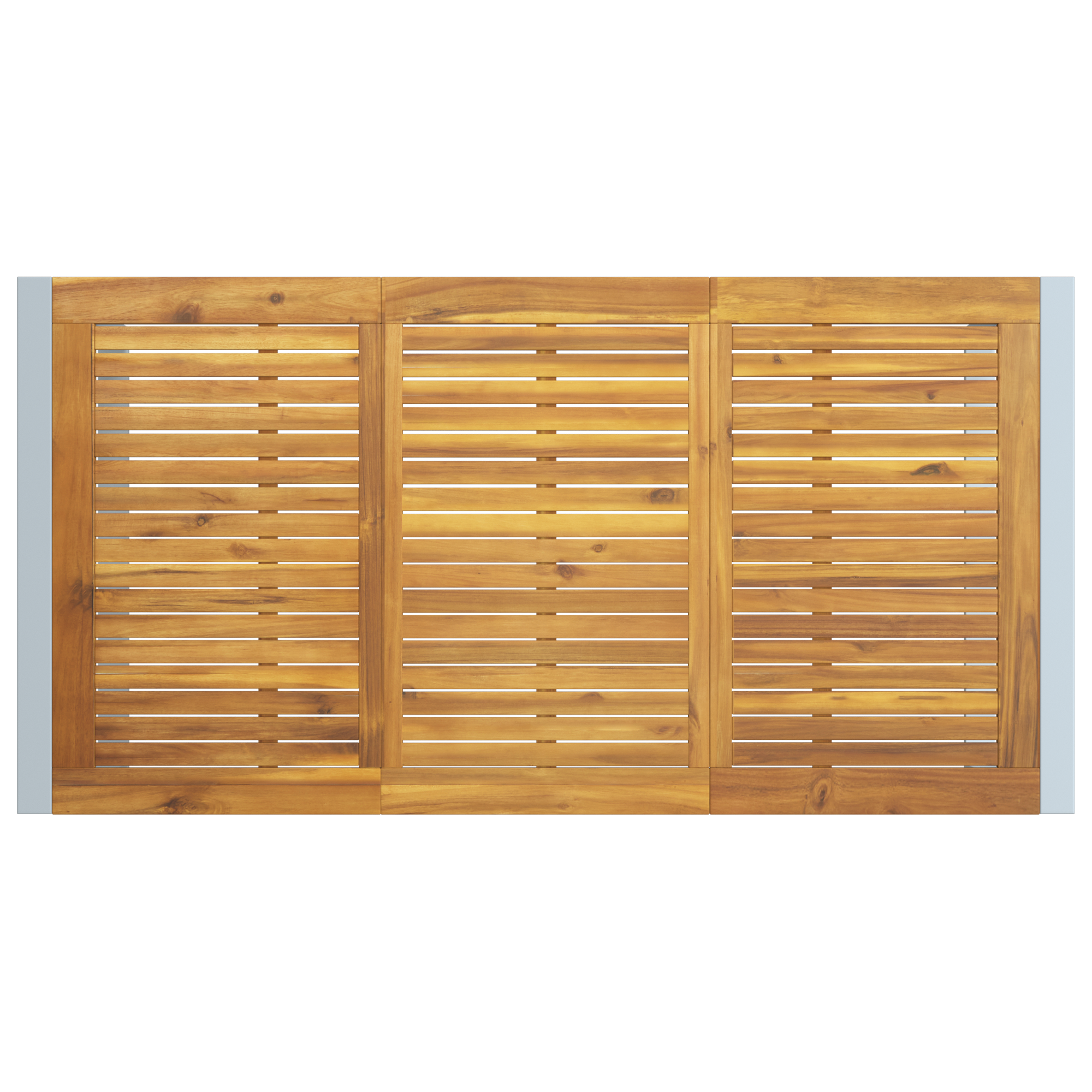 Outdoor Dining Table Grey 160x80x75 cm Steel&Solid Wood Acacia - Image 7