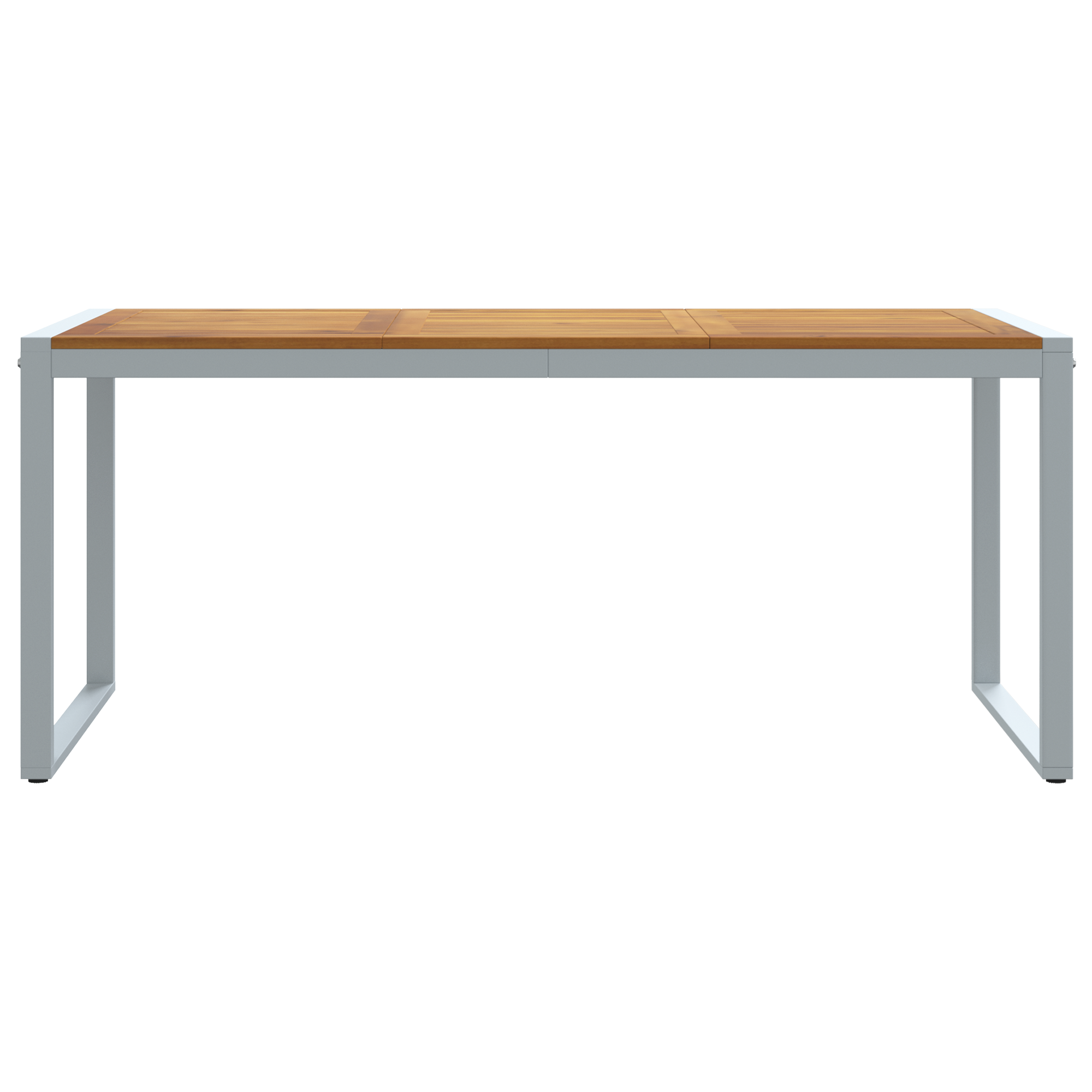 Outdoor Dining Table Grey 180x90x75 cm Steel&Solid Wood Acacia - Image 5
