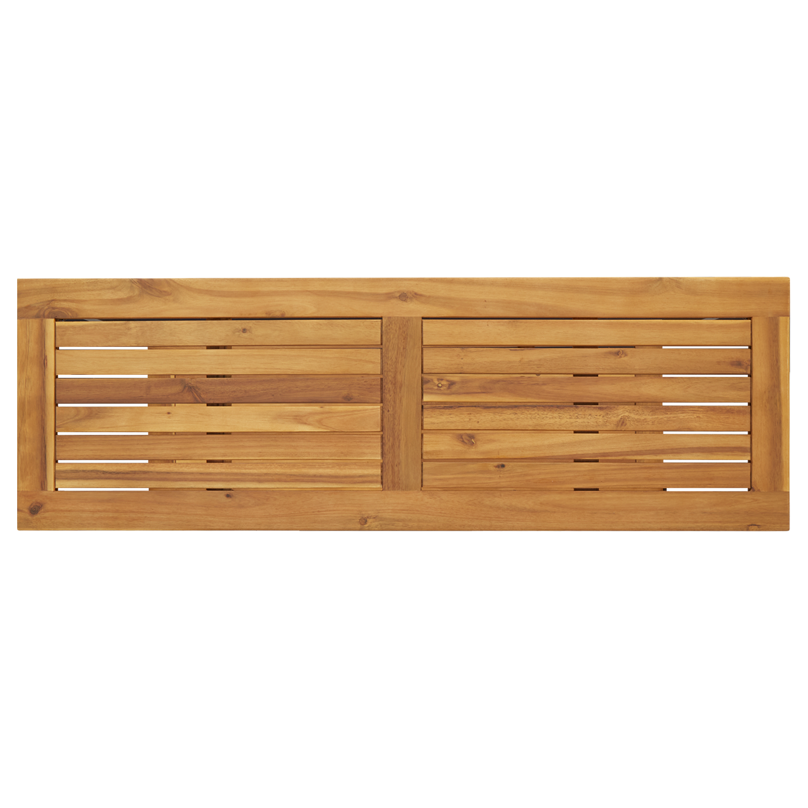 Outdoor Table Natural&Black 35x110x75 cm Solid Wood and Steel - Image 7