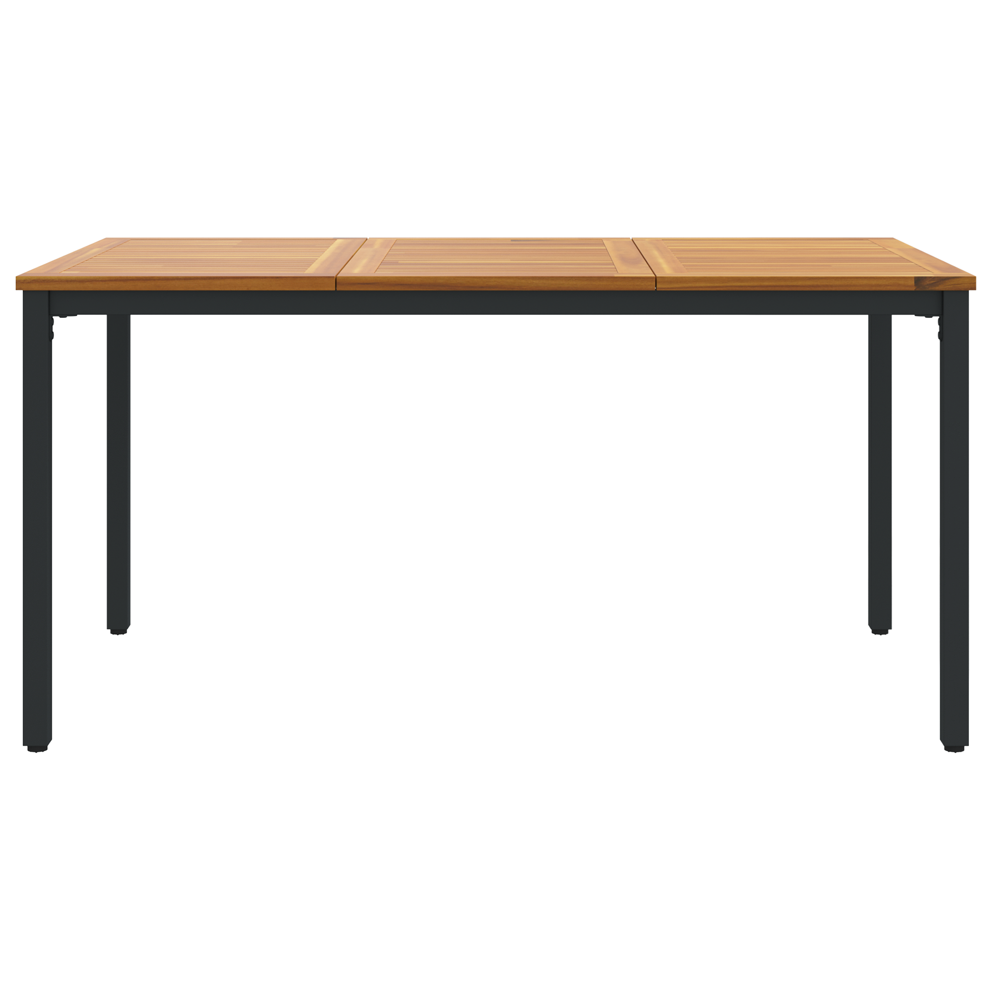 Garden Table 150x90x75 cm Solid Acacia Wood and Metal - Image 5