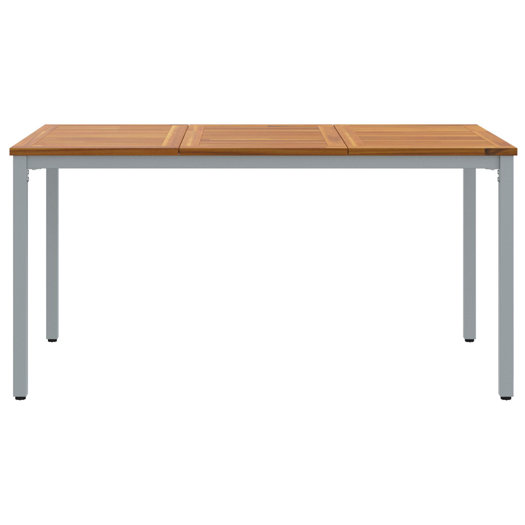 Garden Table 150x90x75 cm Solid Acacia Wood and Metal - Image 5