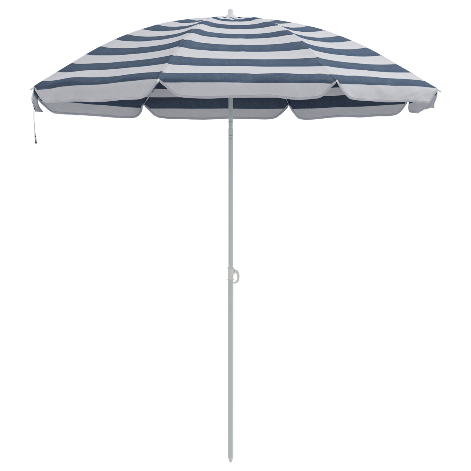 Beach Parasol with Metal Pole Blue & White 161x193 cm Polyester - Image 2