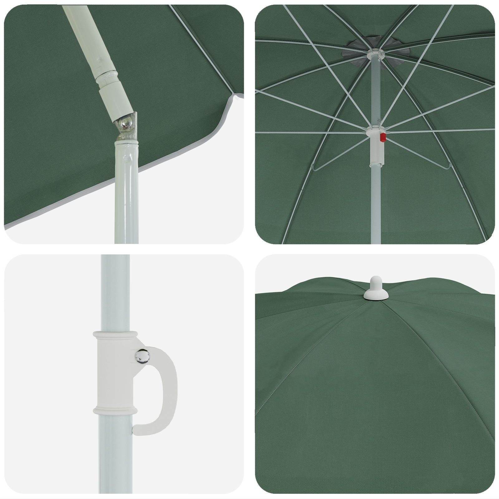 Beach Parasol with Metal Pole Green 161x193 cm Polyester - Image 5