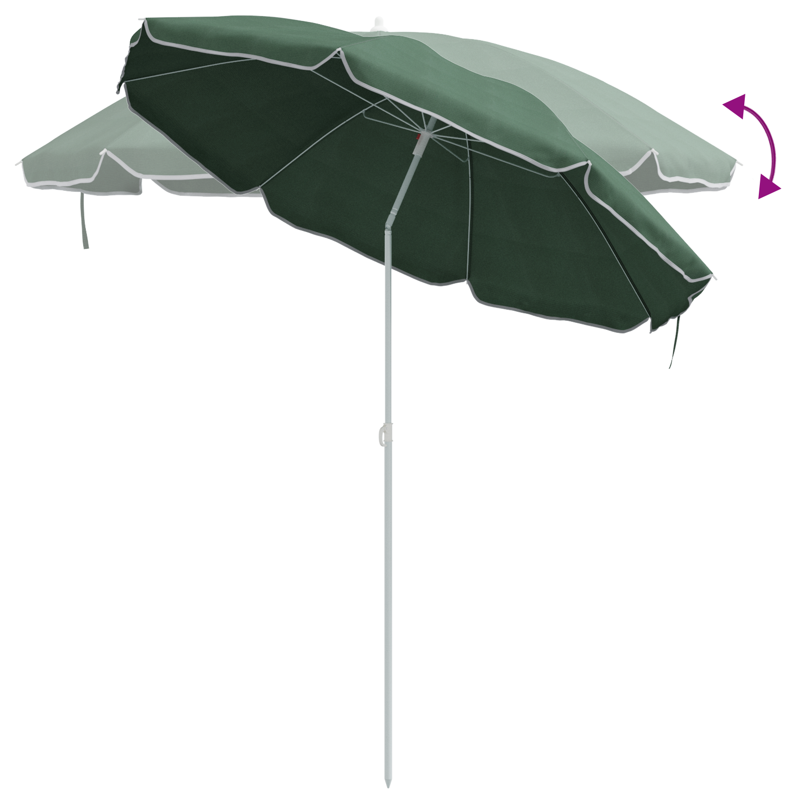 Beach Parasol with Metal Pole Green 161x193 cm Polyester - Image 7