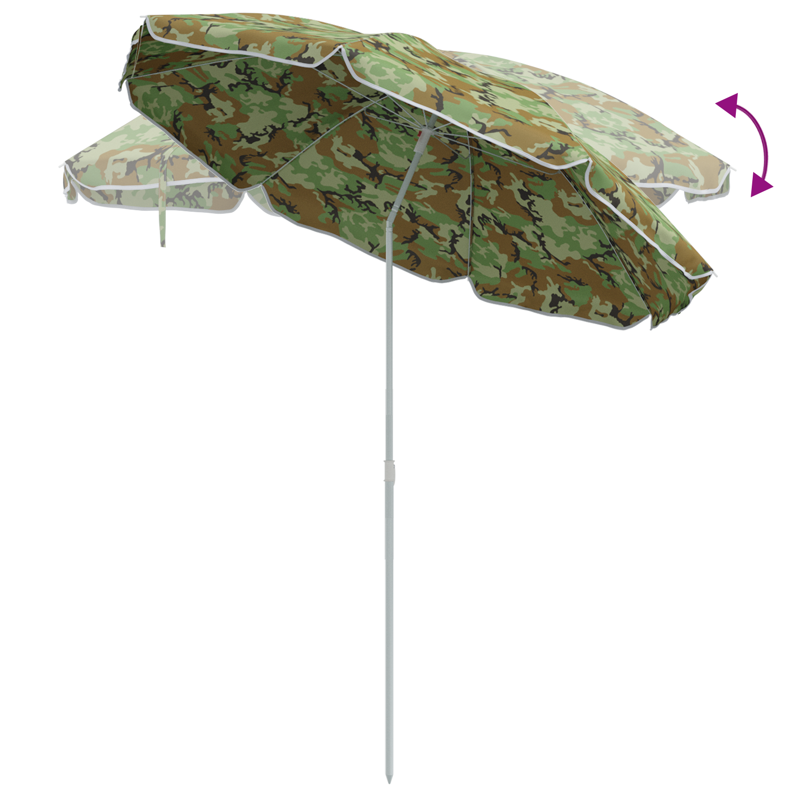 Beach Parasol with Metal Pole Camouflage 161x193 cm Polyester - Image 7