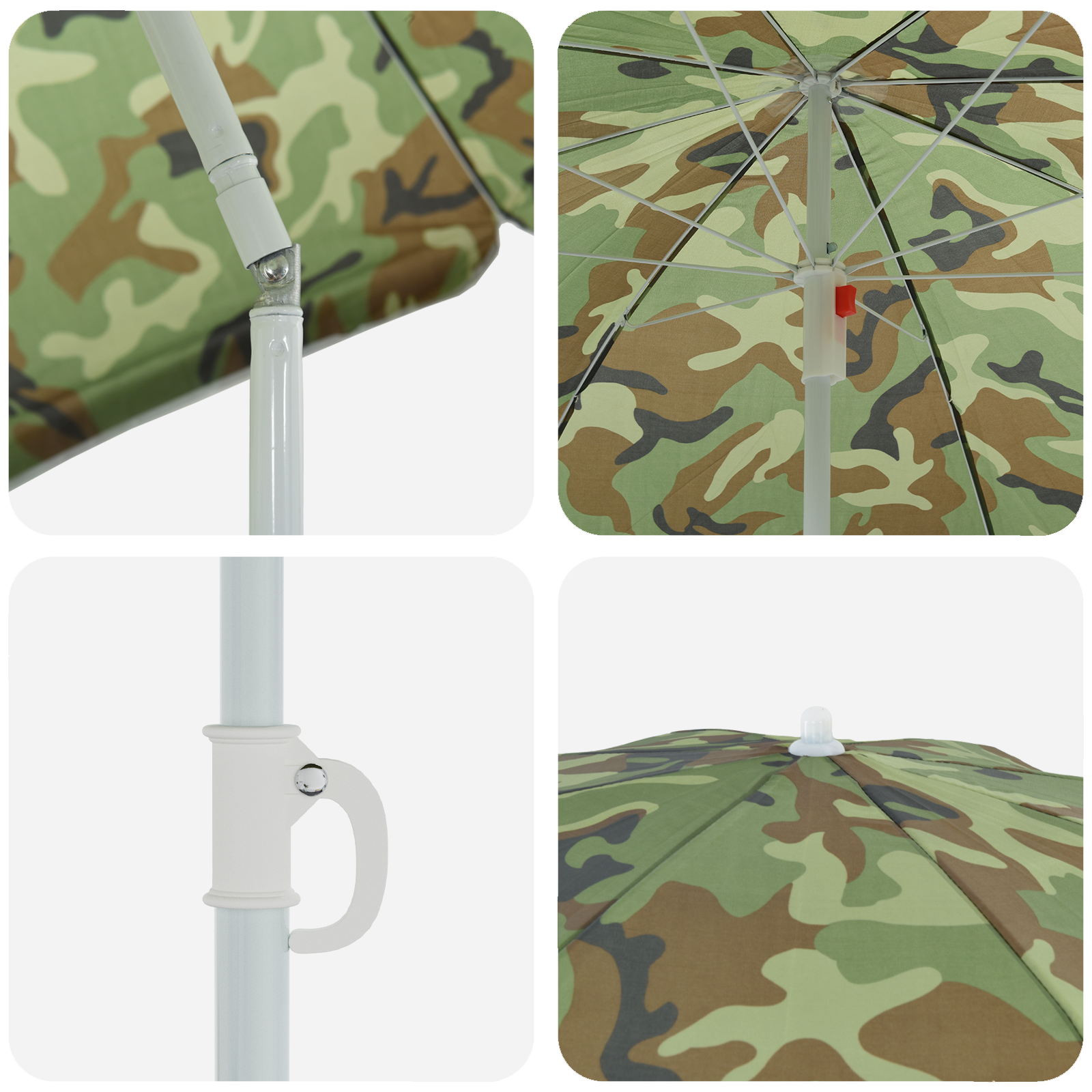Beach Parasol with Aluminium Pole Camouflage 240 cm - Image 5
