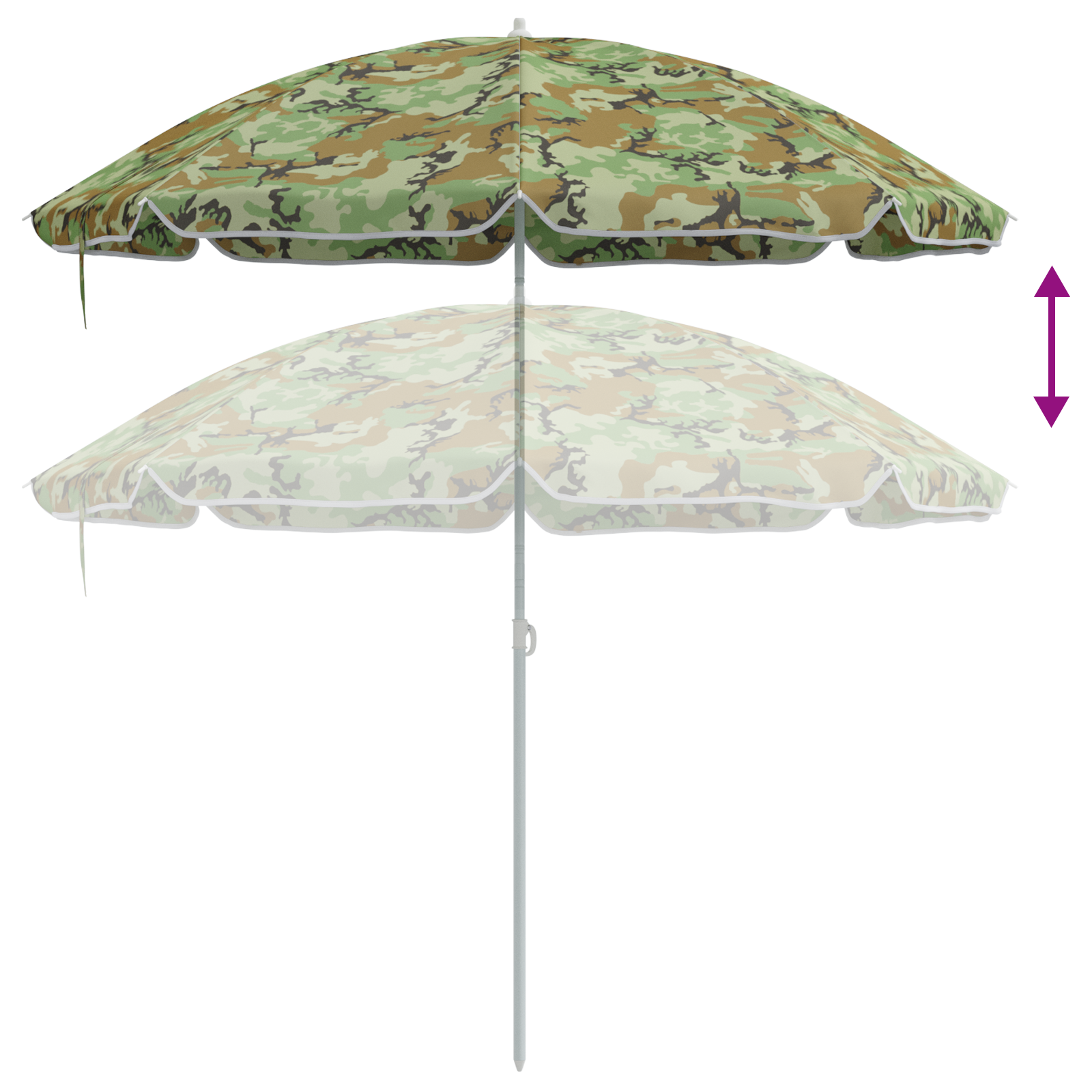 Beach Parasol with Aluminium Pole Camouflage 240 cm - Image 6