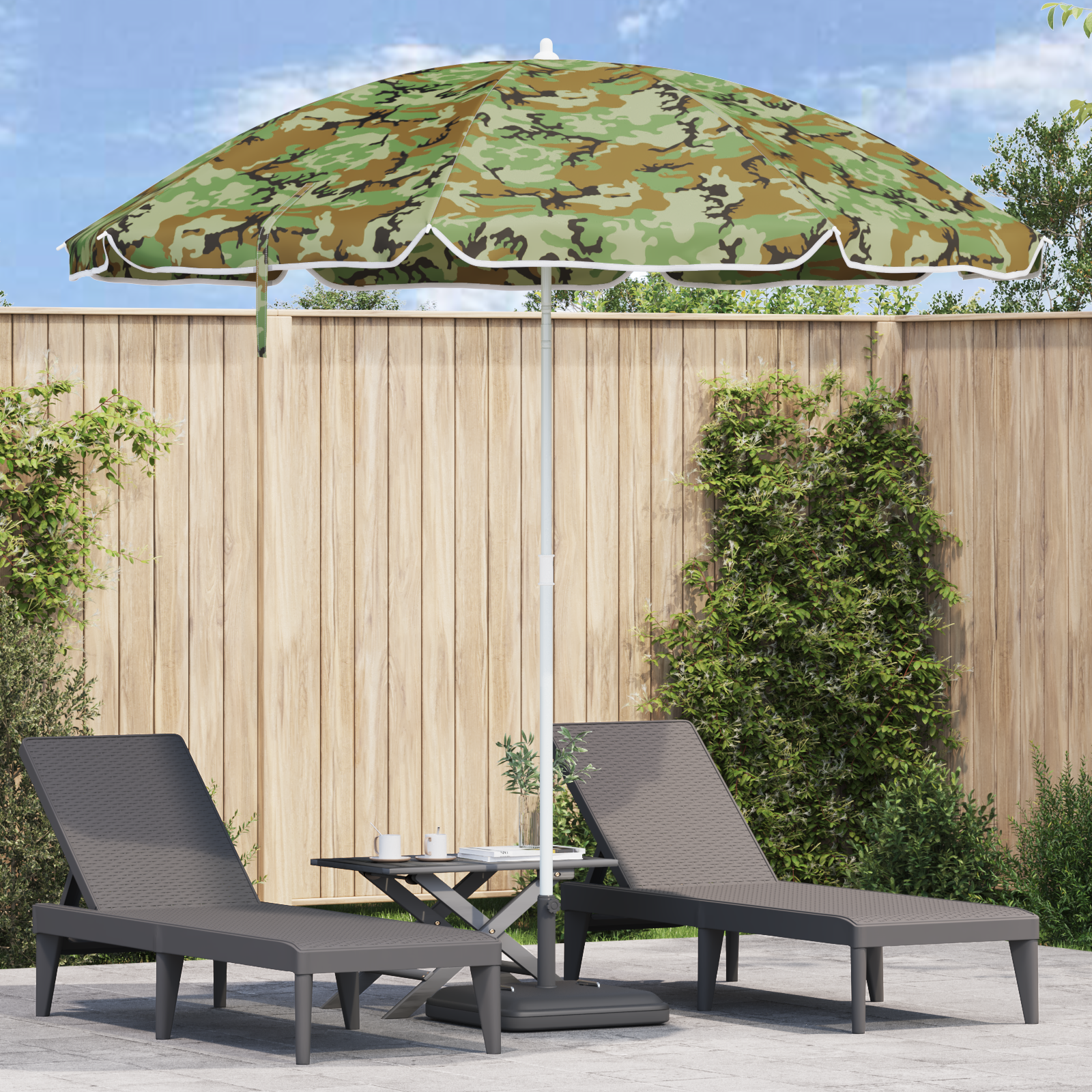 Beach Parasol with Aluminium Pole Camouflage 300 cm
