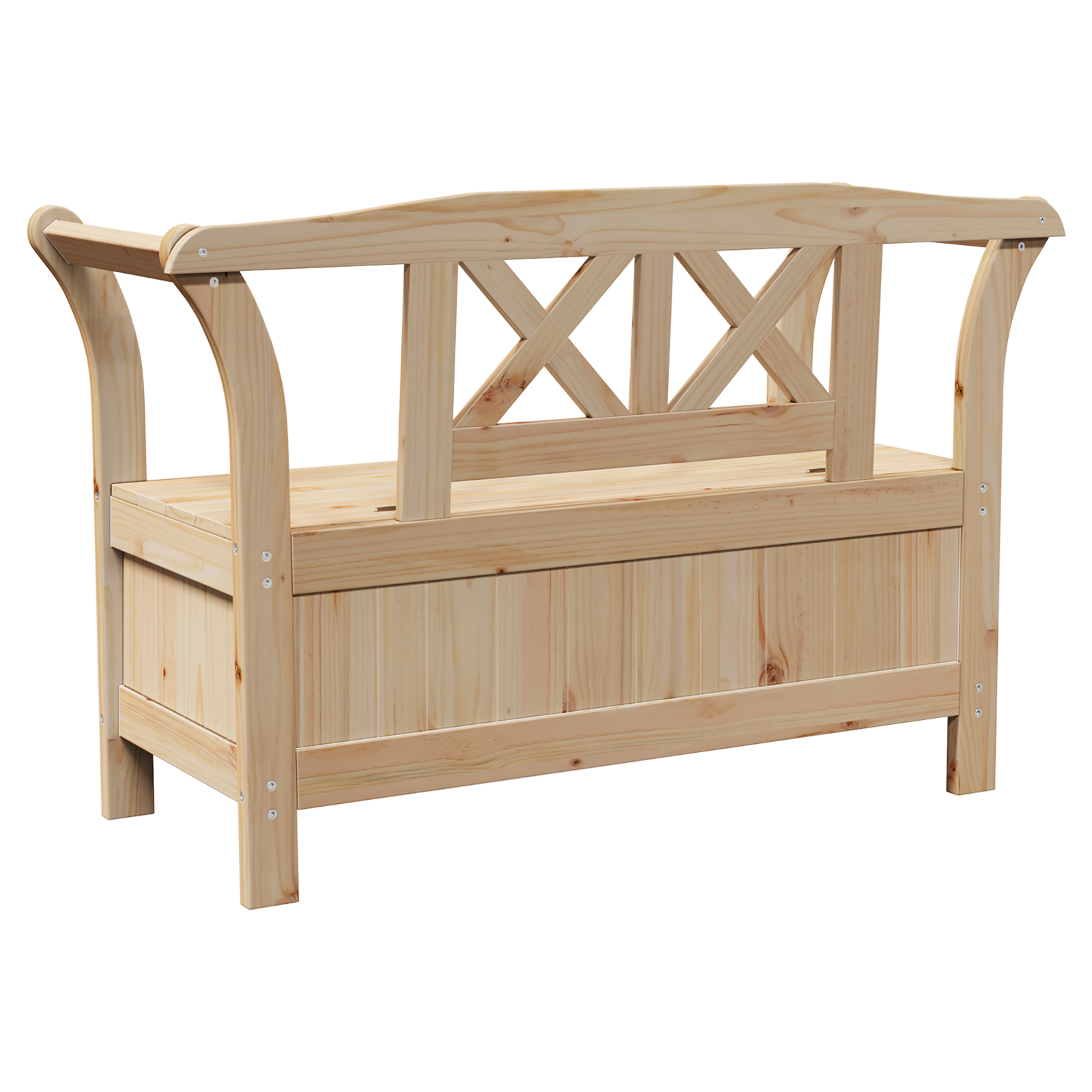 Градина Складова Пейка 119x76x44 см Масивна Борова Дървесина - Image 8