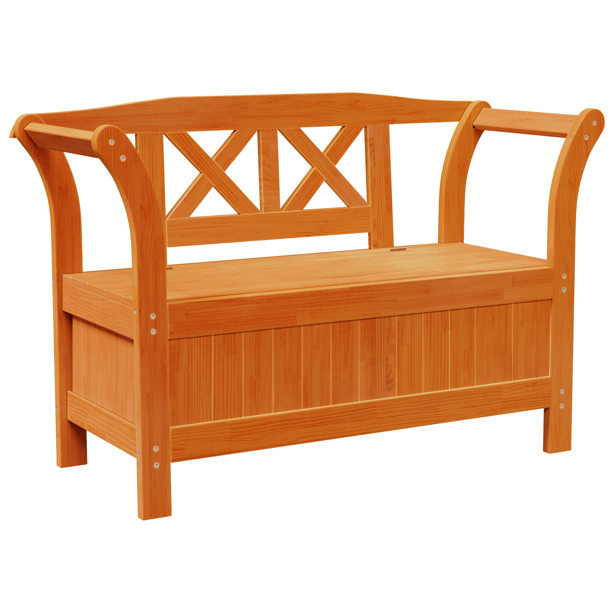 Garden Storage Bench Acacia 119x76x44 cm Solid Wood Pine - Image 2
