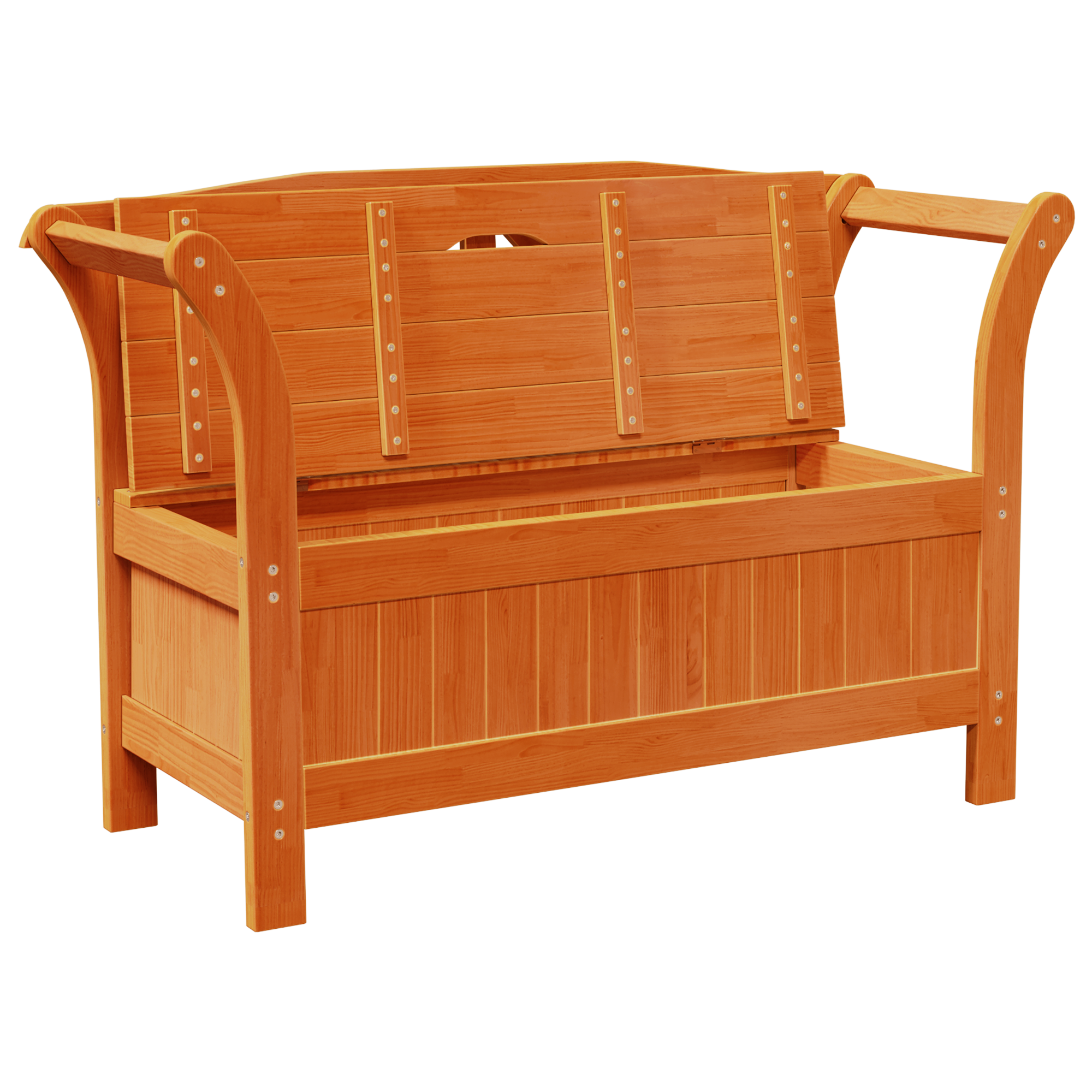Garden Storage Bench Acacia 119x76x44 cm Solid Wood Pine - Image 5