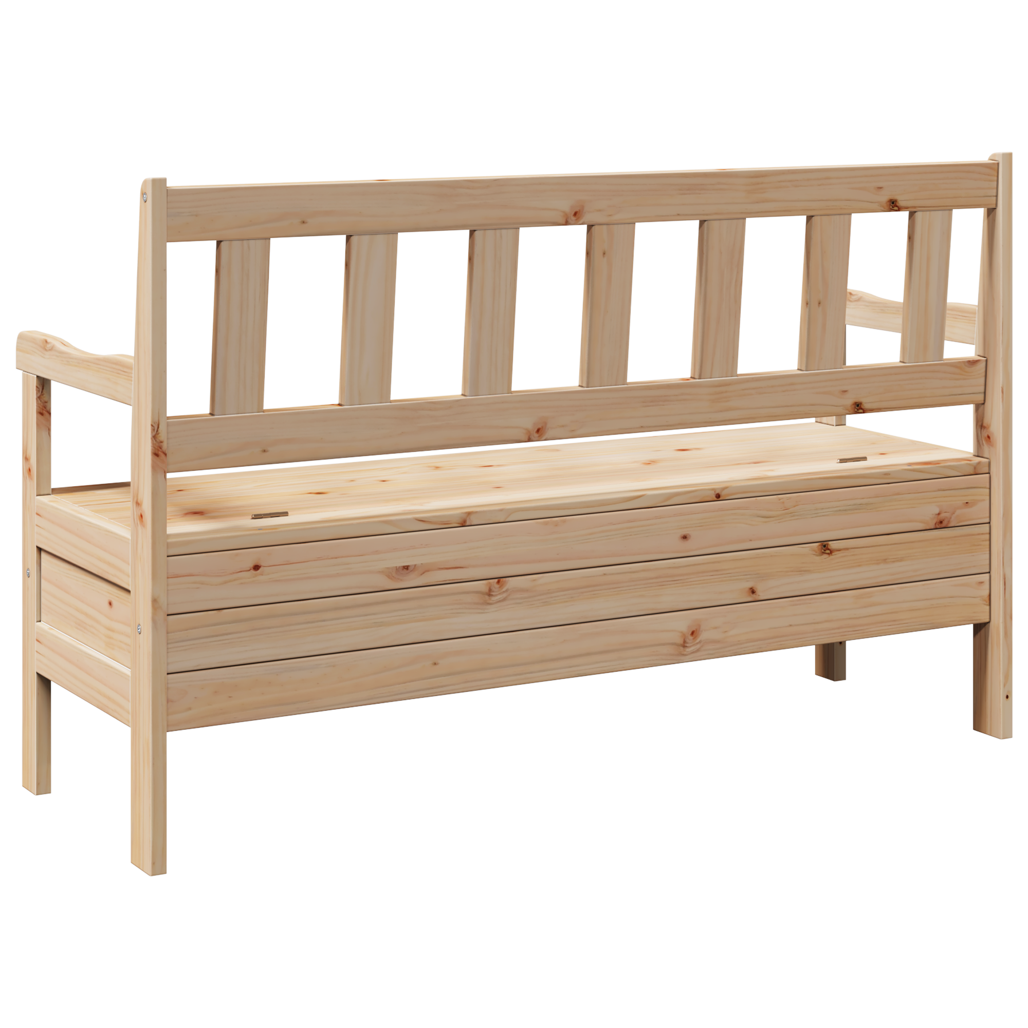 Външна пейка 119x76x44 см от масивна борова дървесина - Image 8